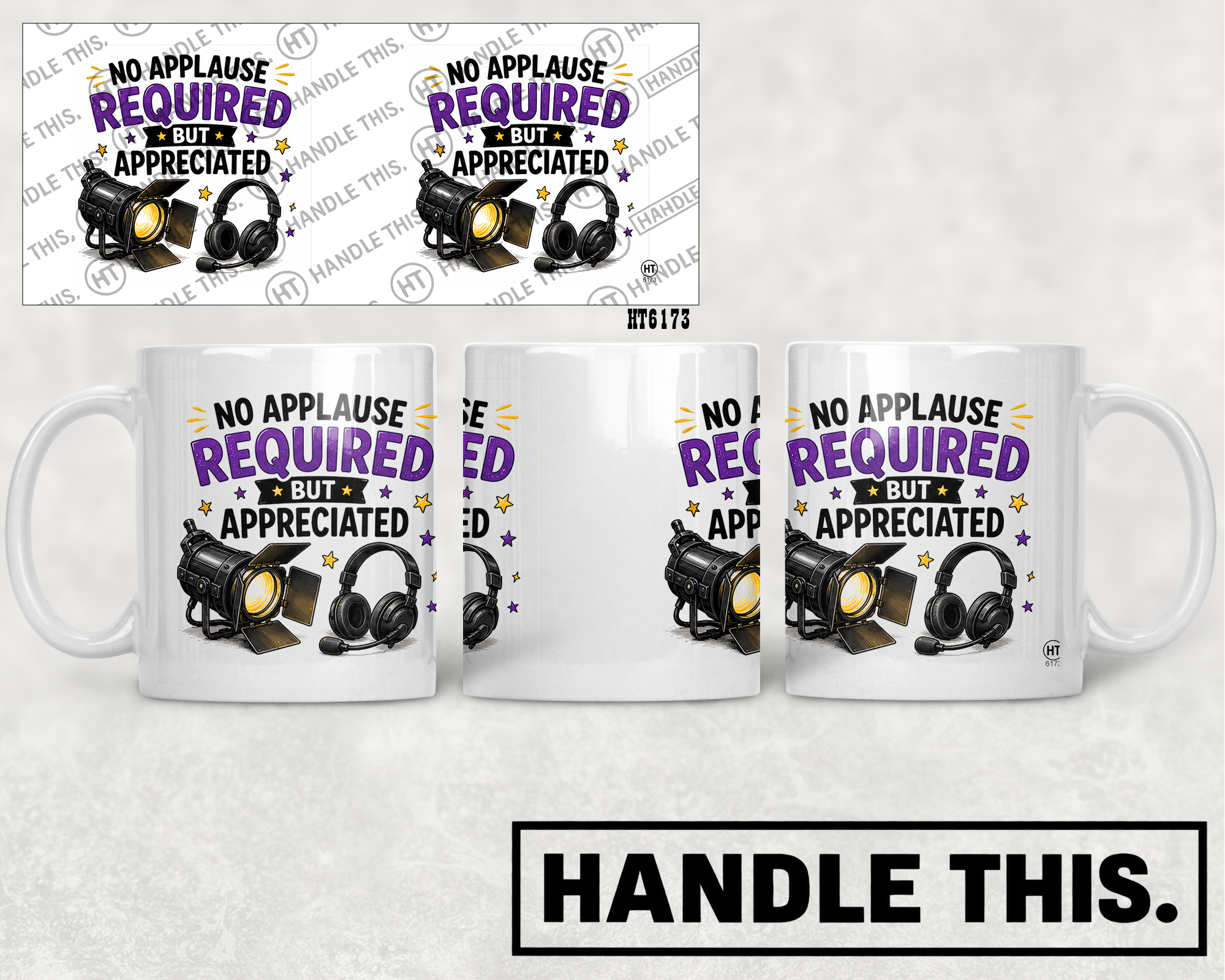 HT6173 No Applause Required But Appreciated mug mockup