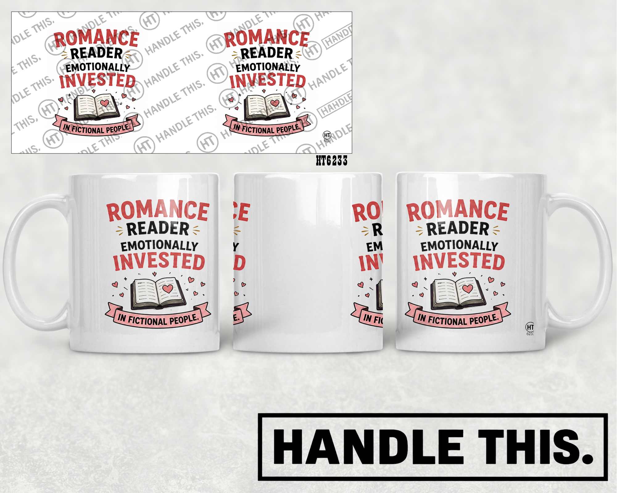 HT6233 Romance Reader Emotionally Invested mug mockup