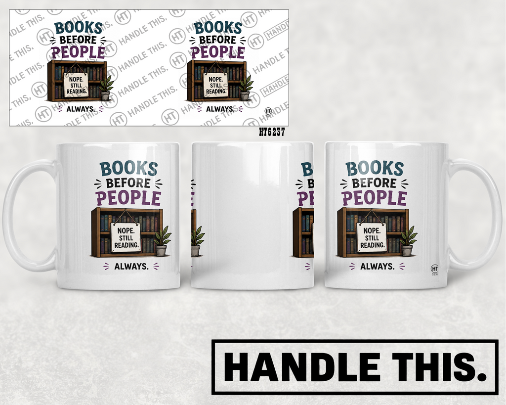 HT6237 Books Before People mug mockup