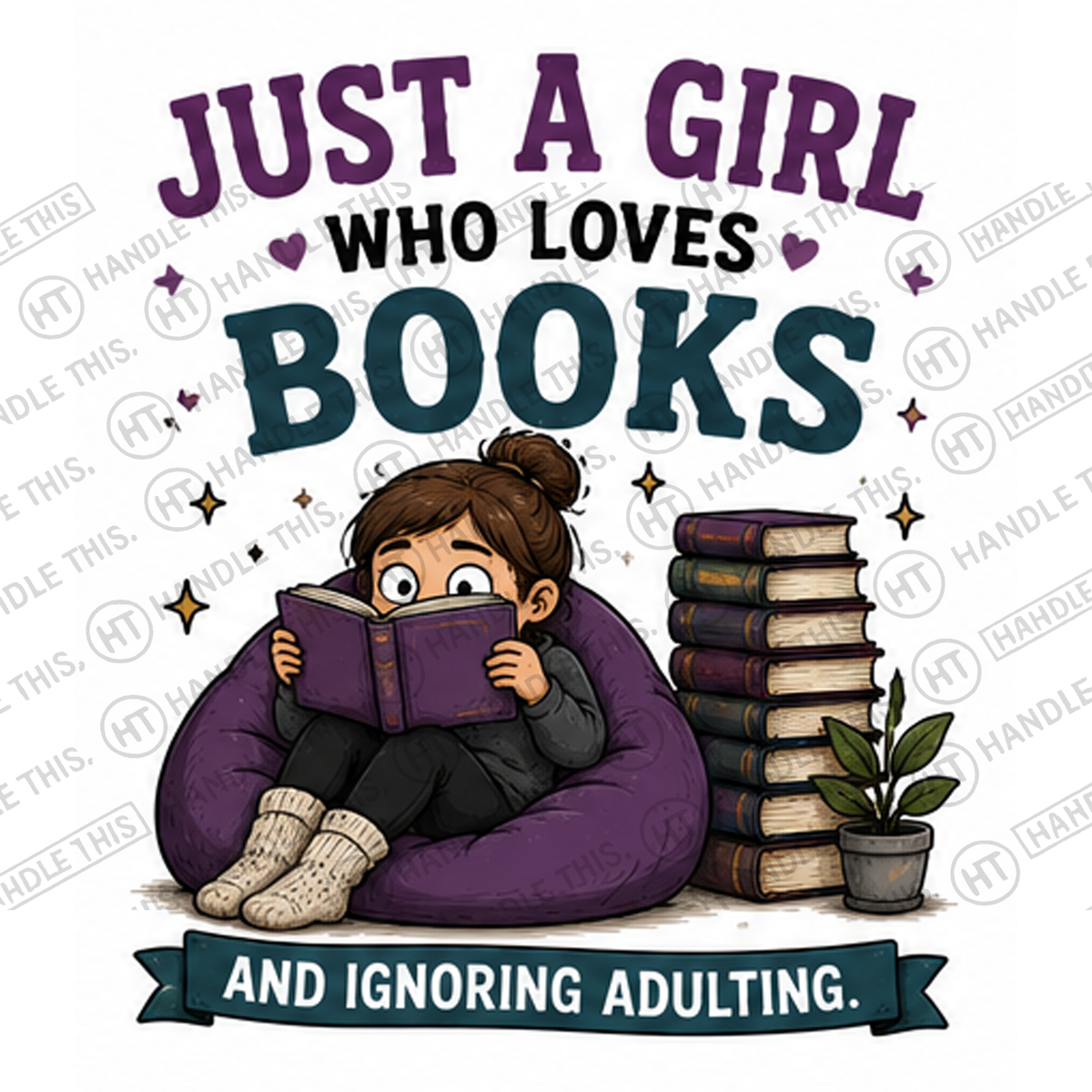HT6241 Just A Girl Who Loves Books watermarked artwork