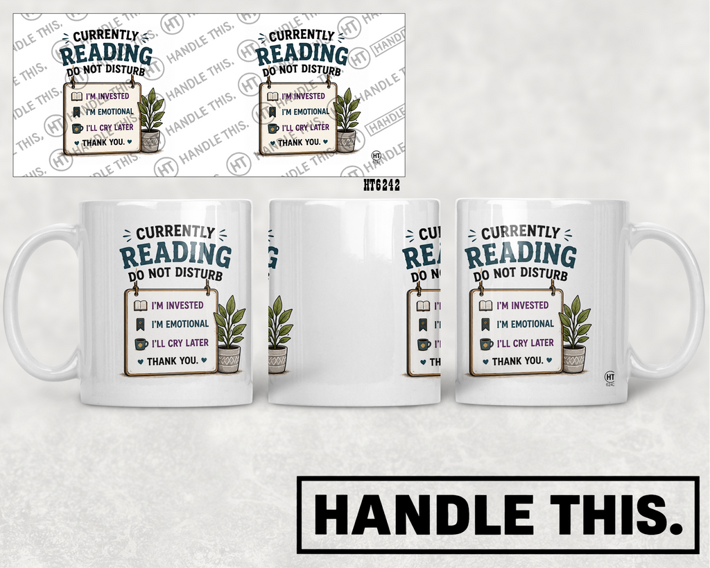HT6242 Currently Reading Do Not Disturb mug mockup