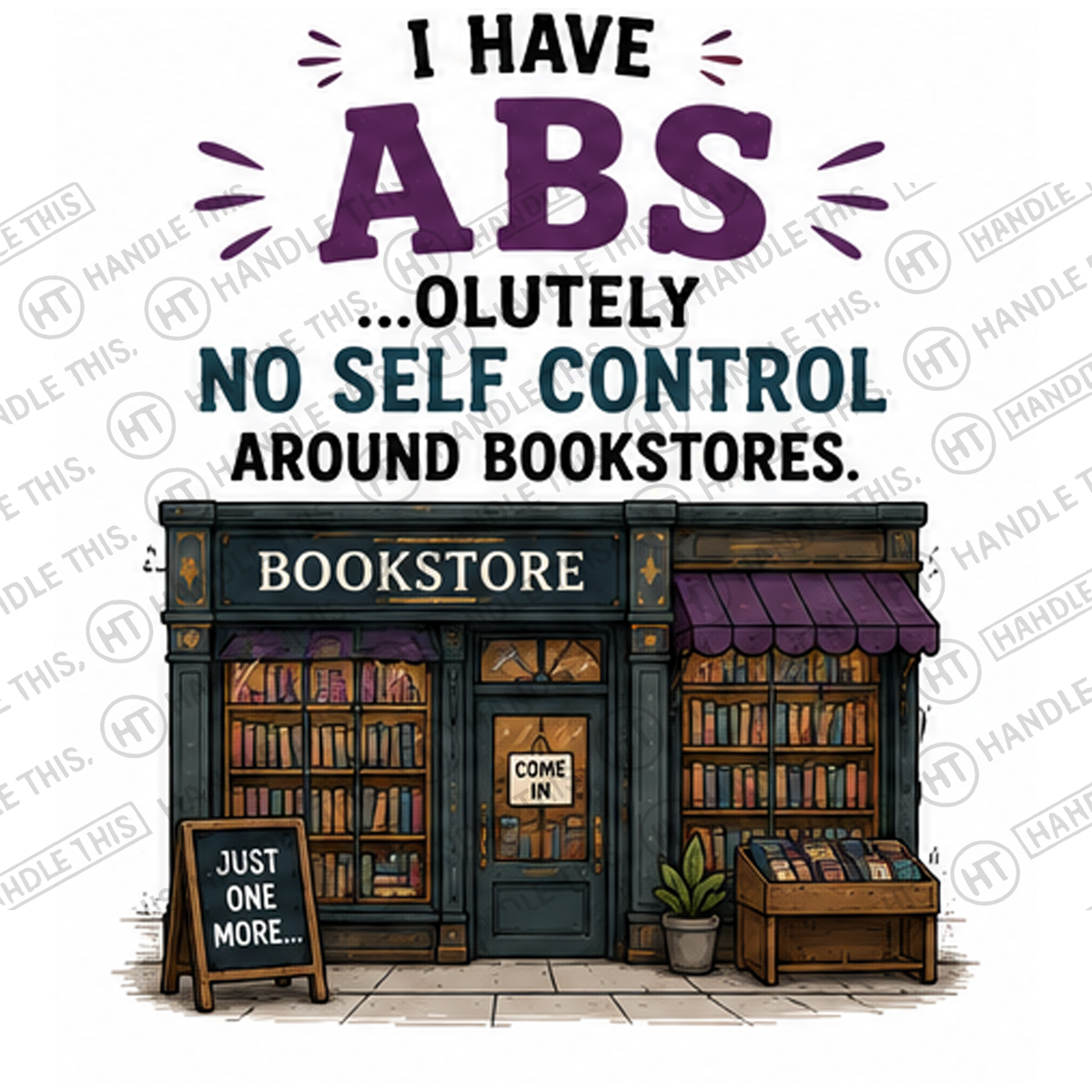 HT6244 I Have Absolutely No Self Control Around Bookstores watermarked artwork