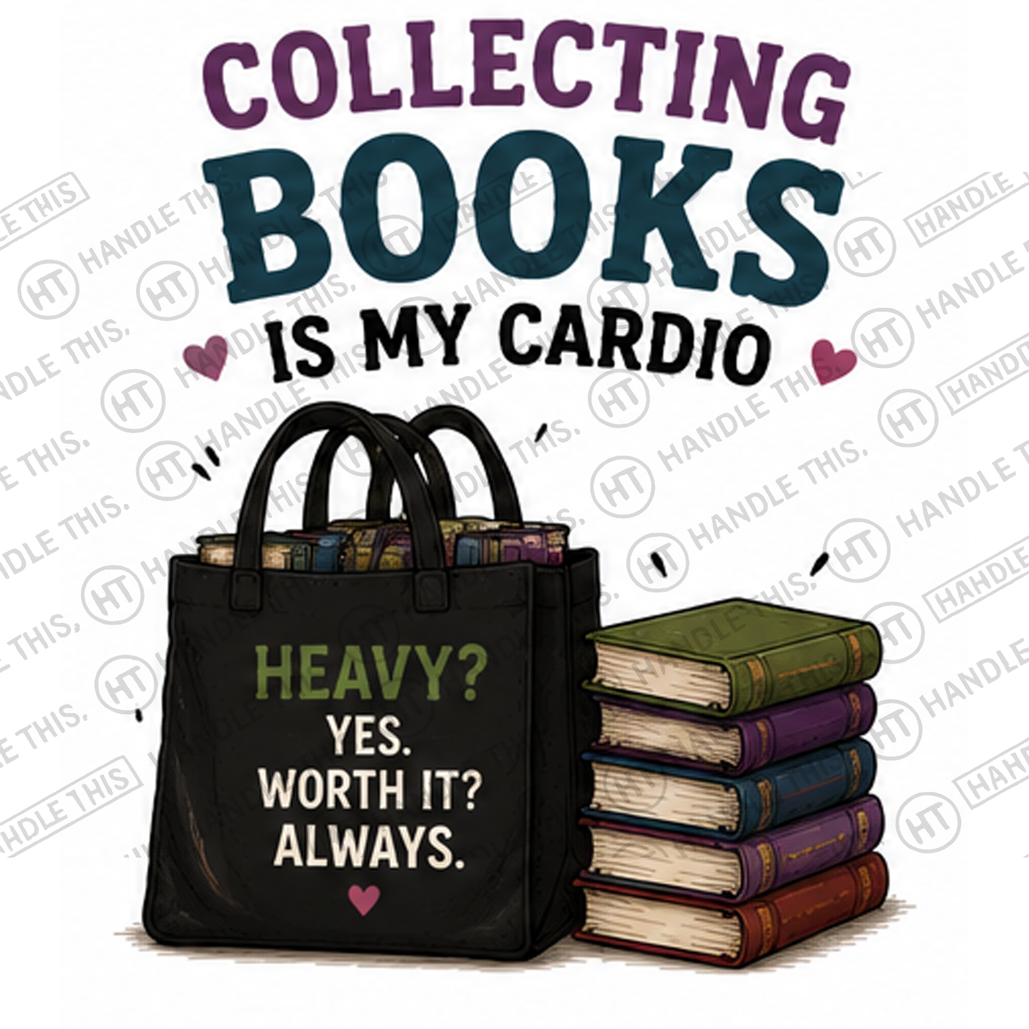 HT6261 Collecting Books Is My Cardio watermarked artwork