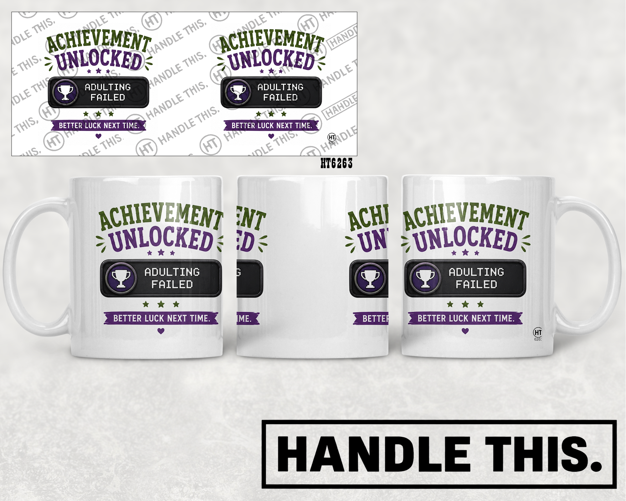 HT6263 Achievement Unlocked mug mockup