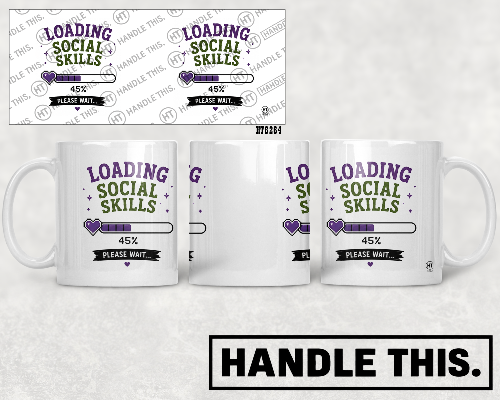 HT6264 Loading Social Skills mug mockup