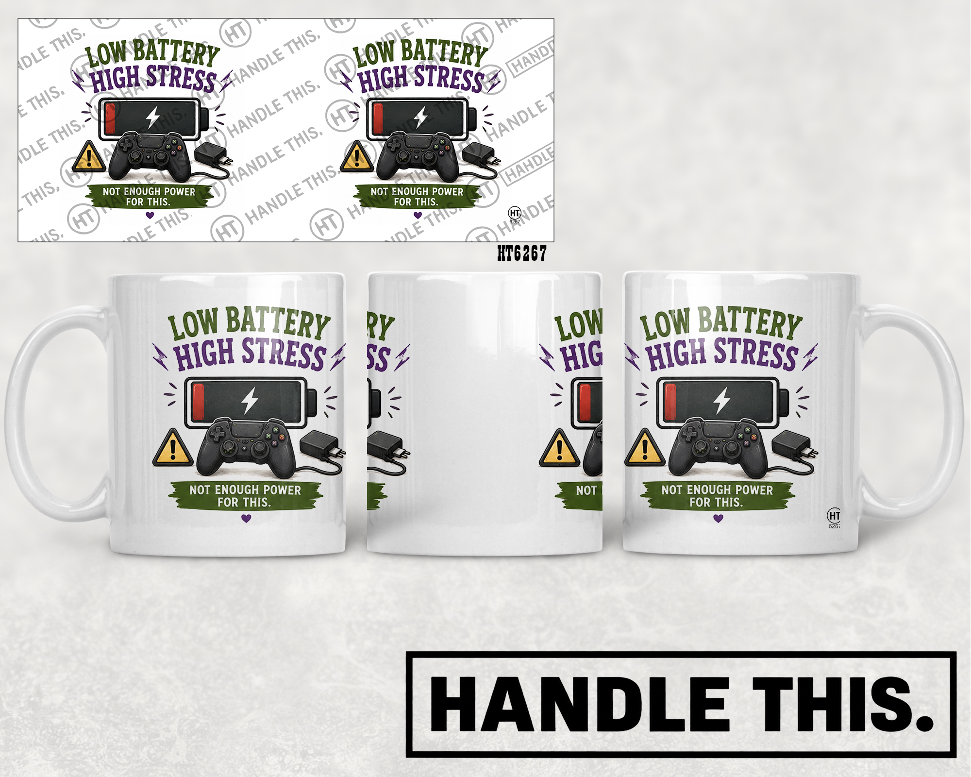 HT6267 Low Battery High Stress mug mockup