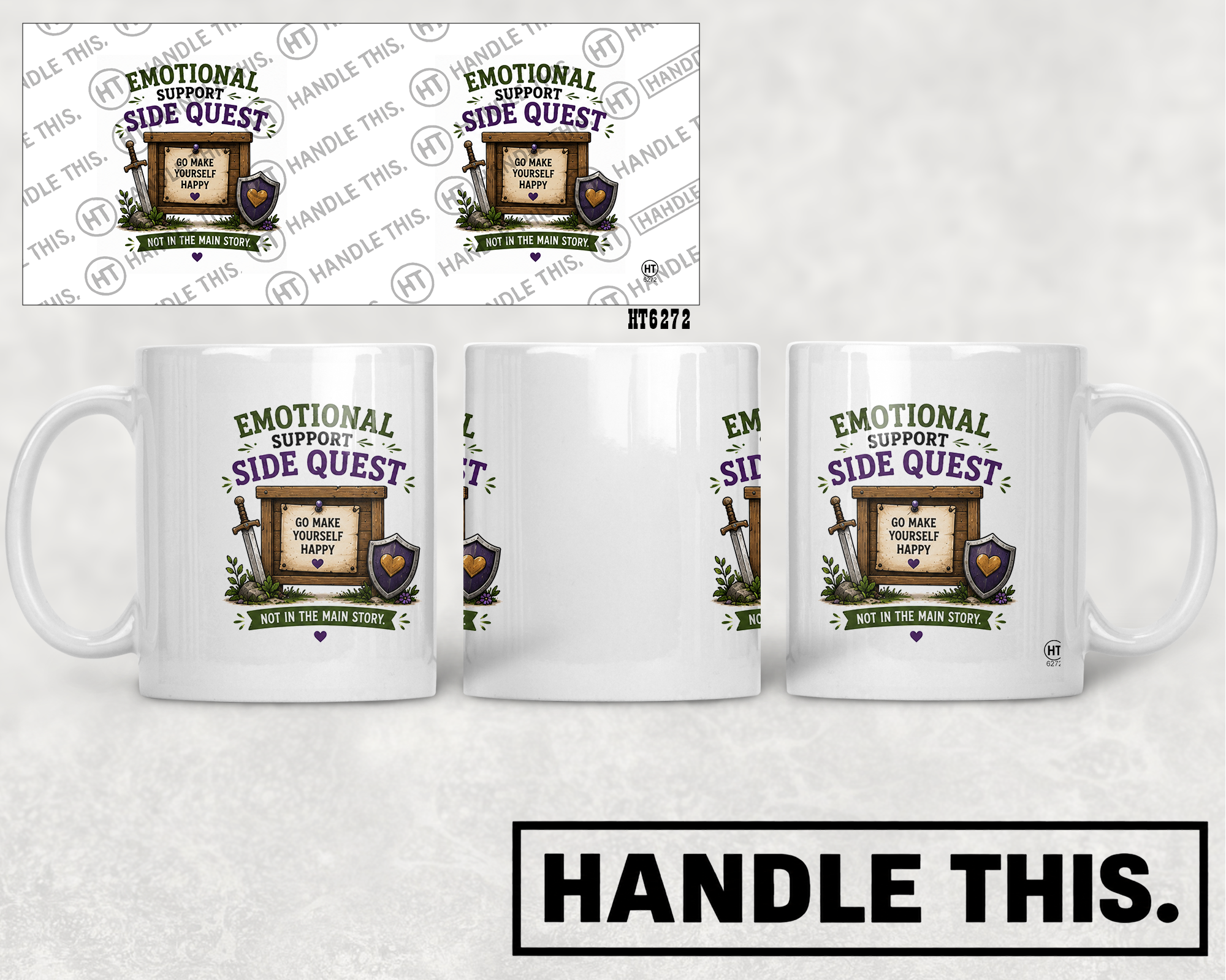 HT6272 Emotional Support Side Quest mug mockup