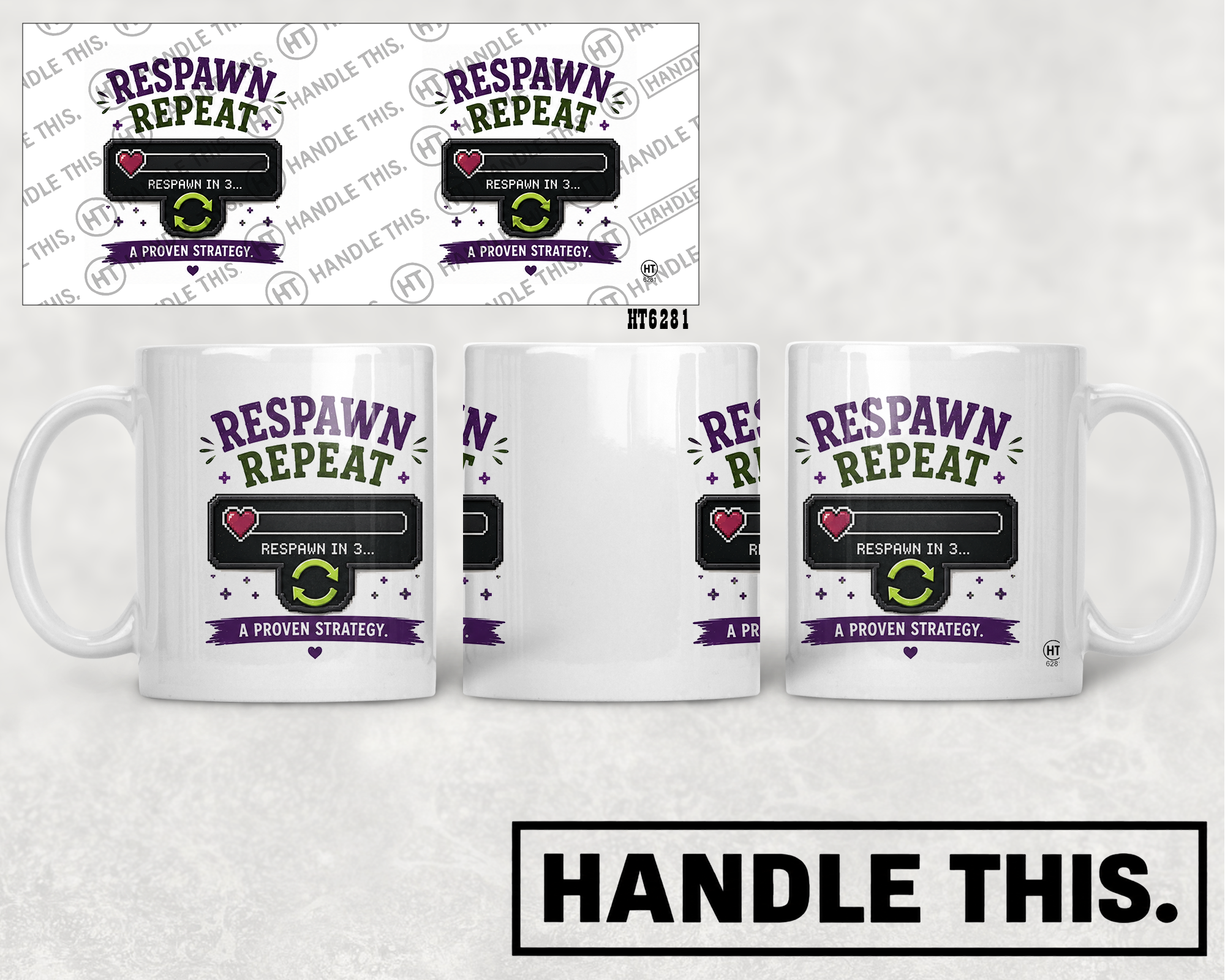 HT6281 Respawn Repeat mug mockup