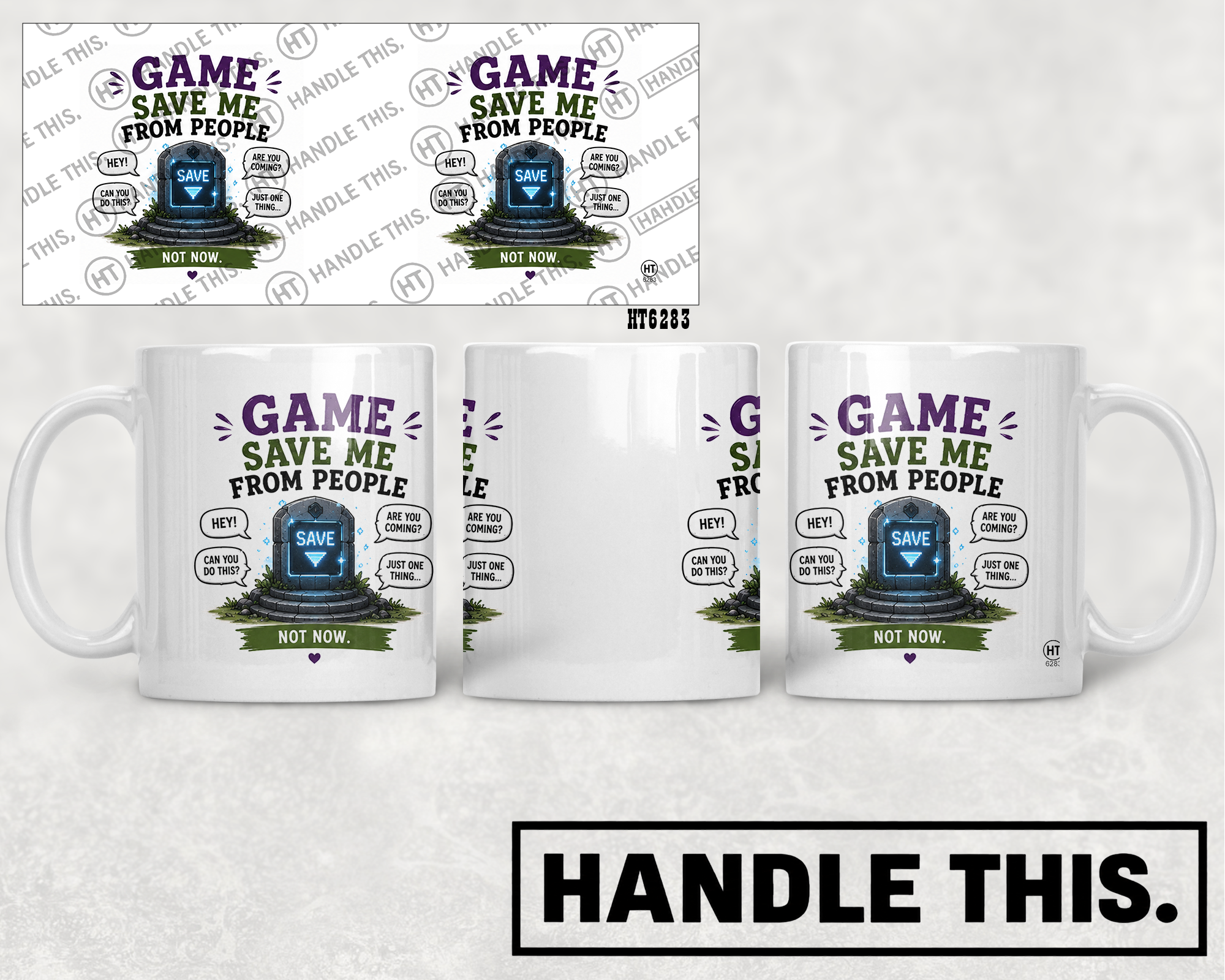 HT6283 Game Save Me From People mug mockup