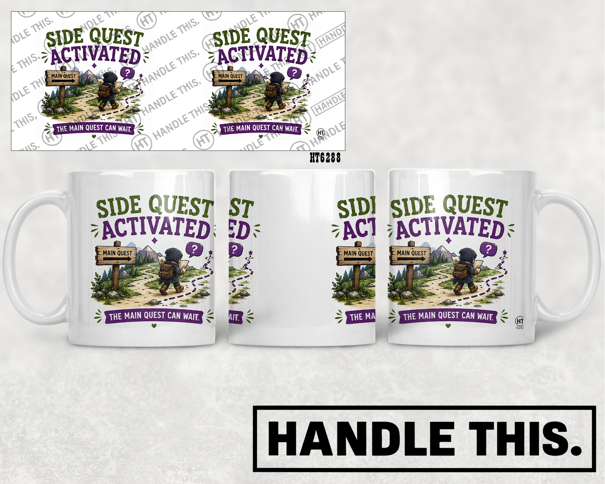 HT6288 Side Quest Activated mug mockup