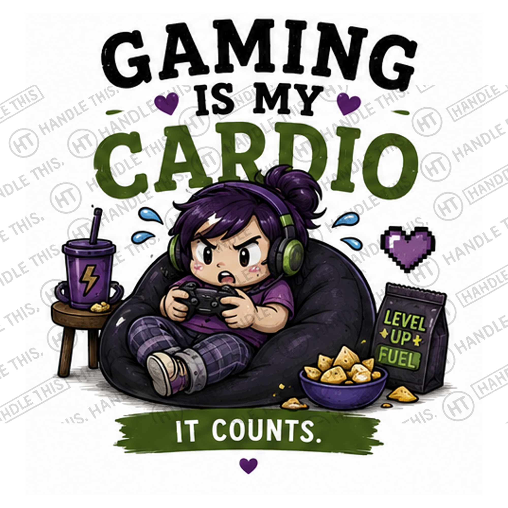 HT6291 Gaming Is My Cardio watermarked artwork