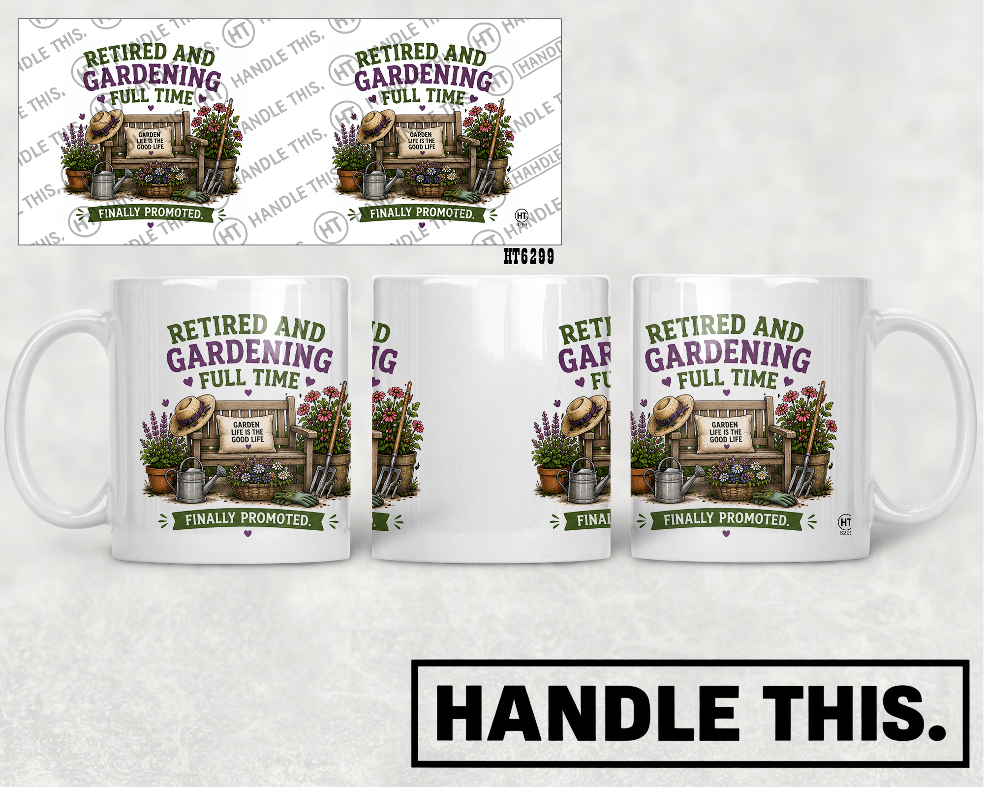 HT6299 Retired And Gardening Full Time mug mockup