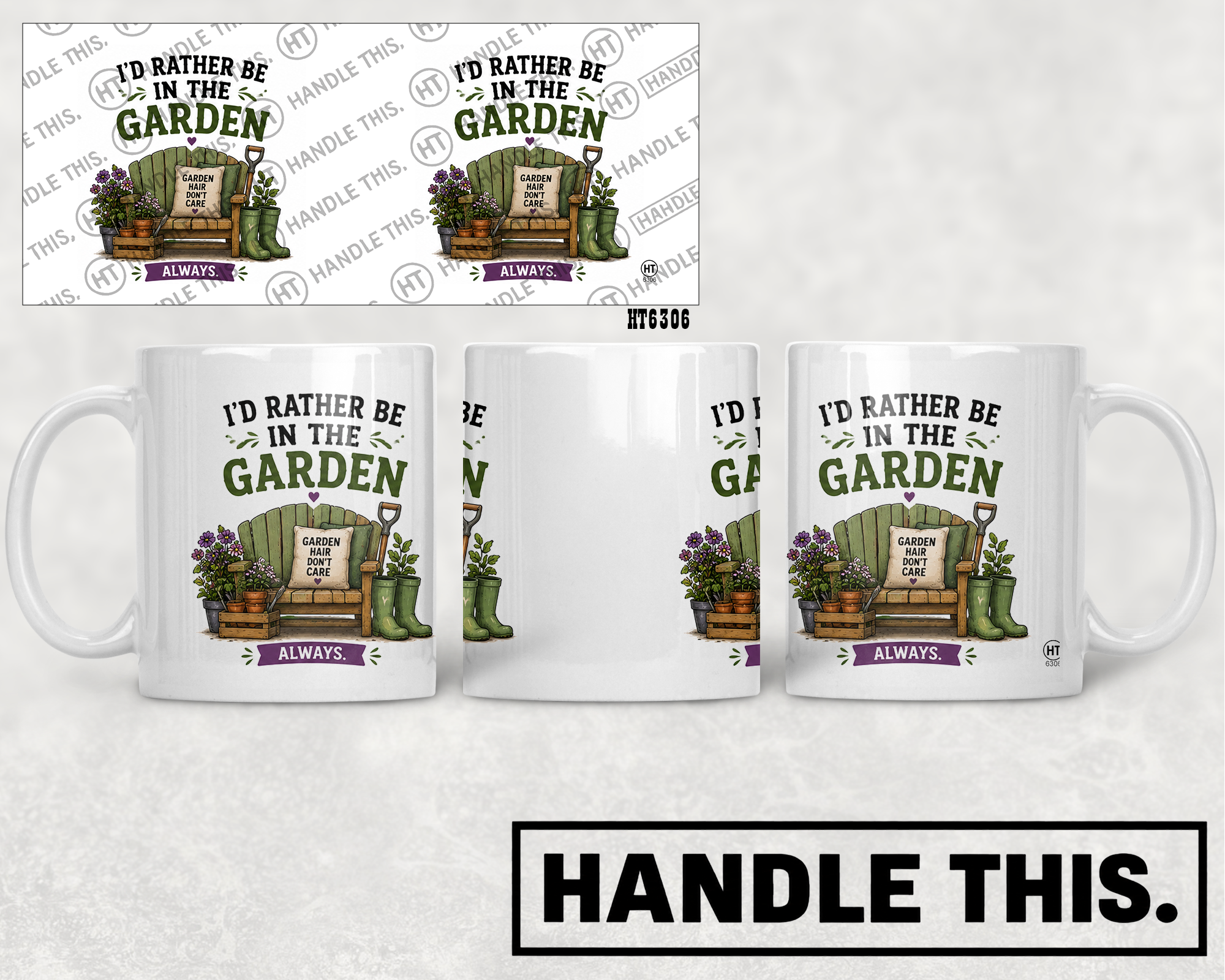 HT6306 Id Rather Be In The Garden mug mockup
