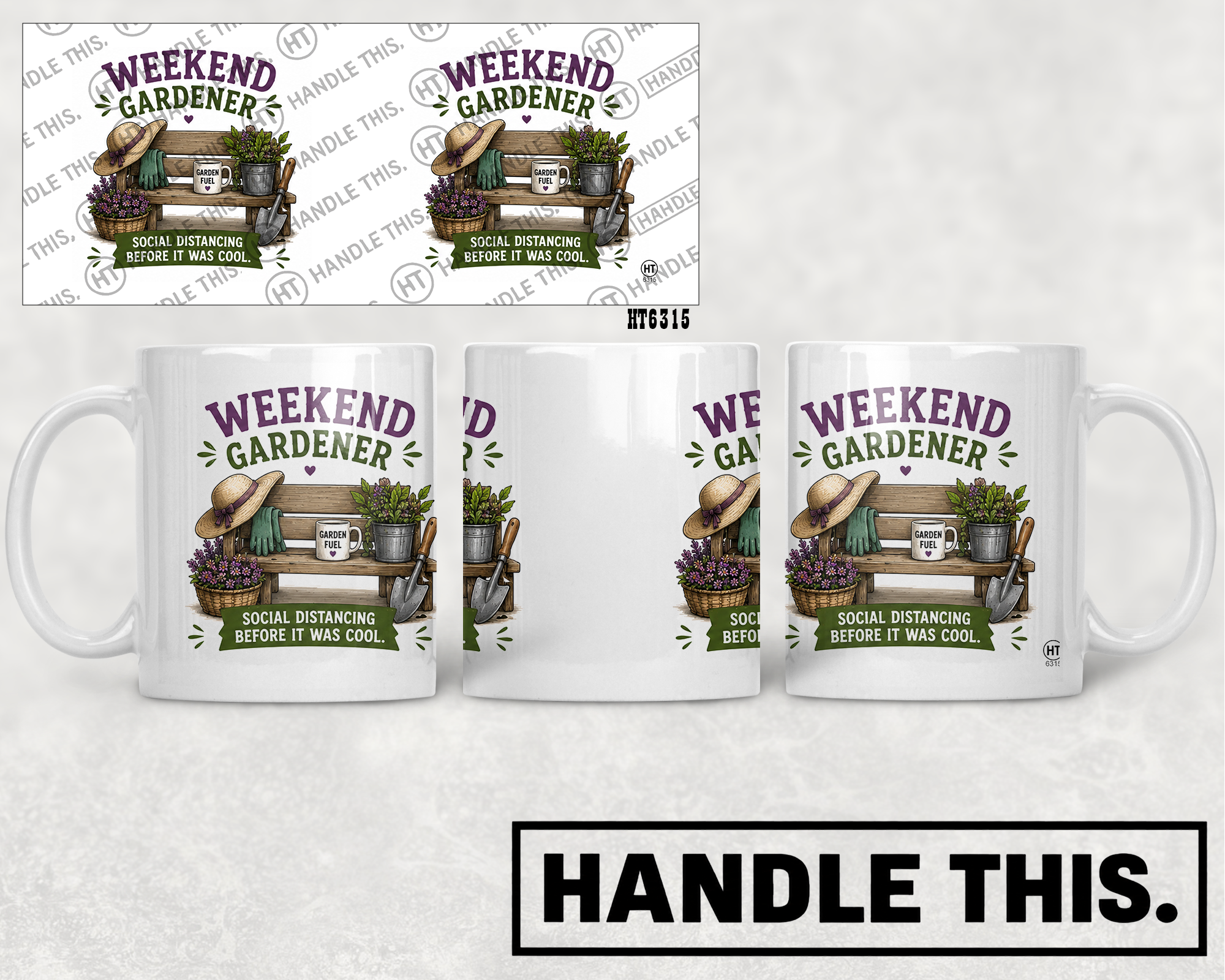 HT6315 Weekend Gardener mug mockup