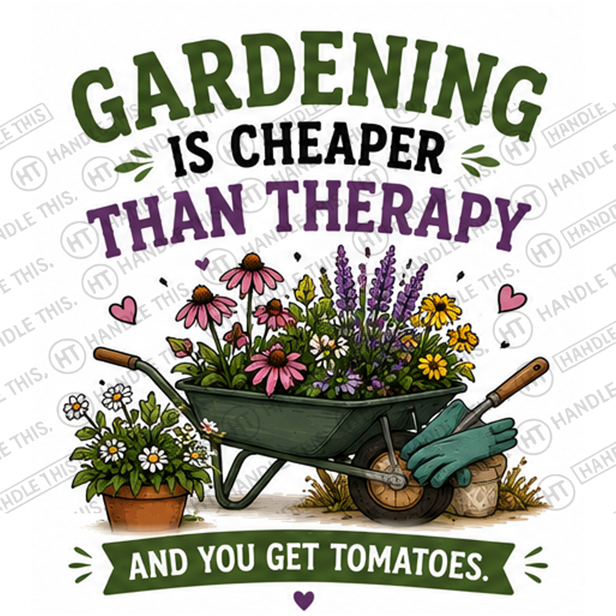 HT6317 Gardening Is Cheaper Than Therapy watermarked artwork