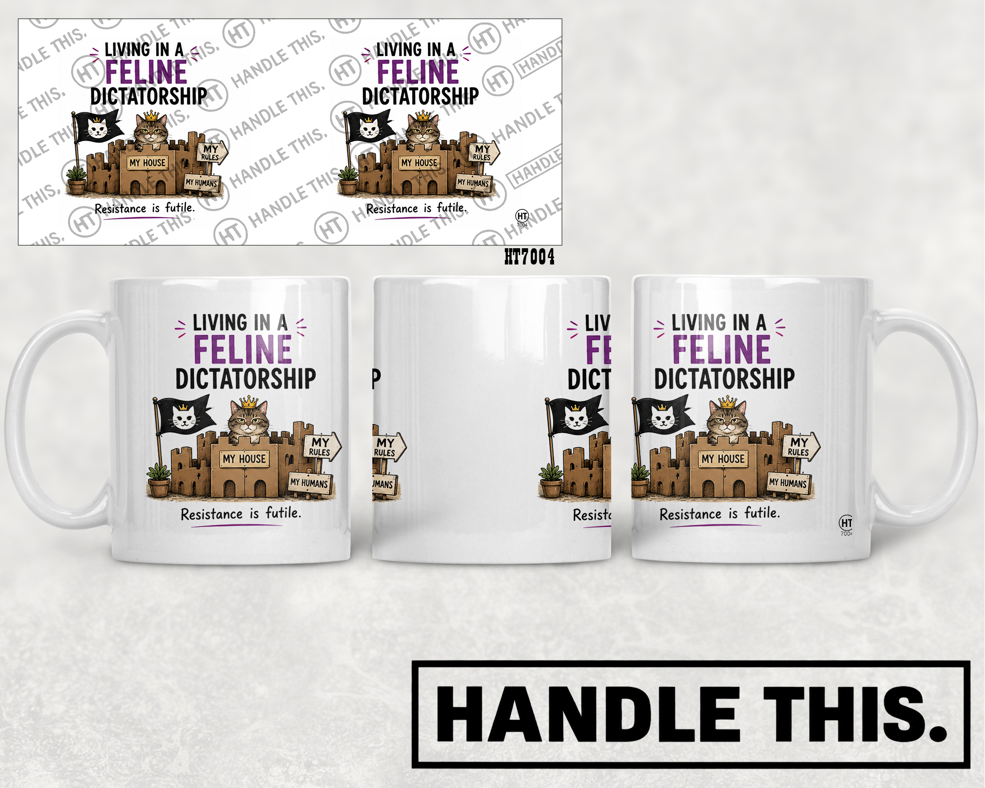 HT7004 Living In A Feline Dictatorship mug mockup