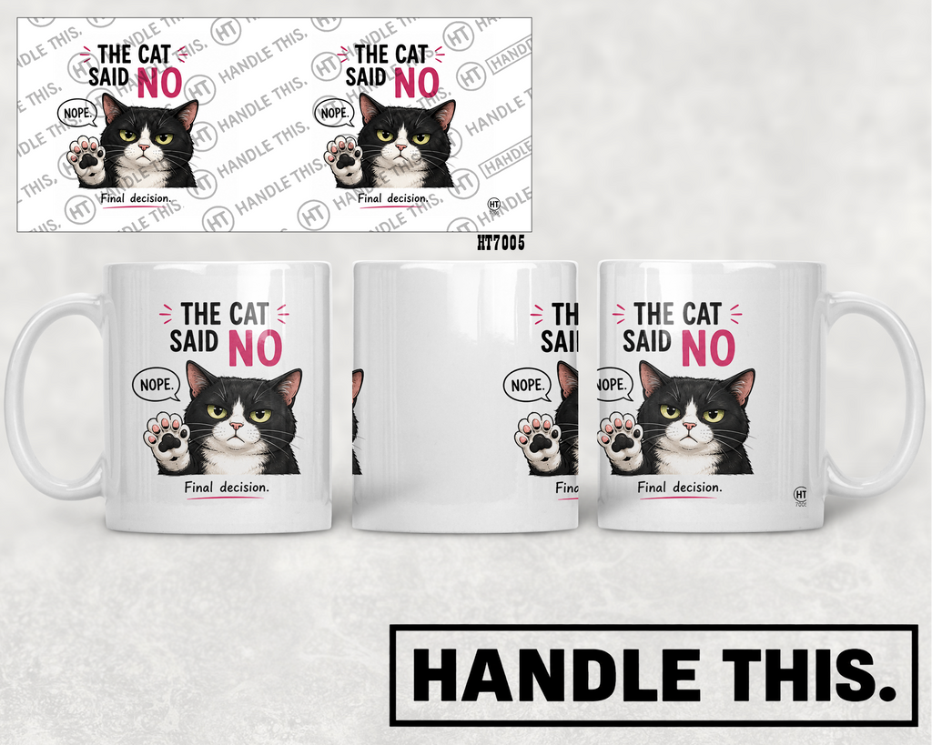 HT7005 The Cat Said No mug mockup