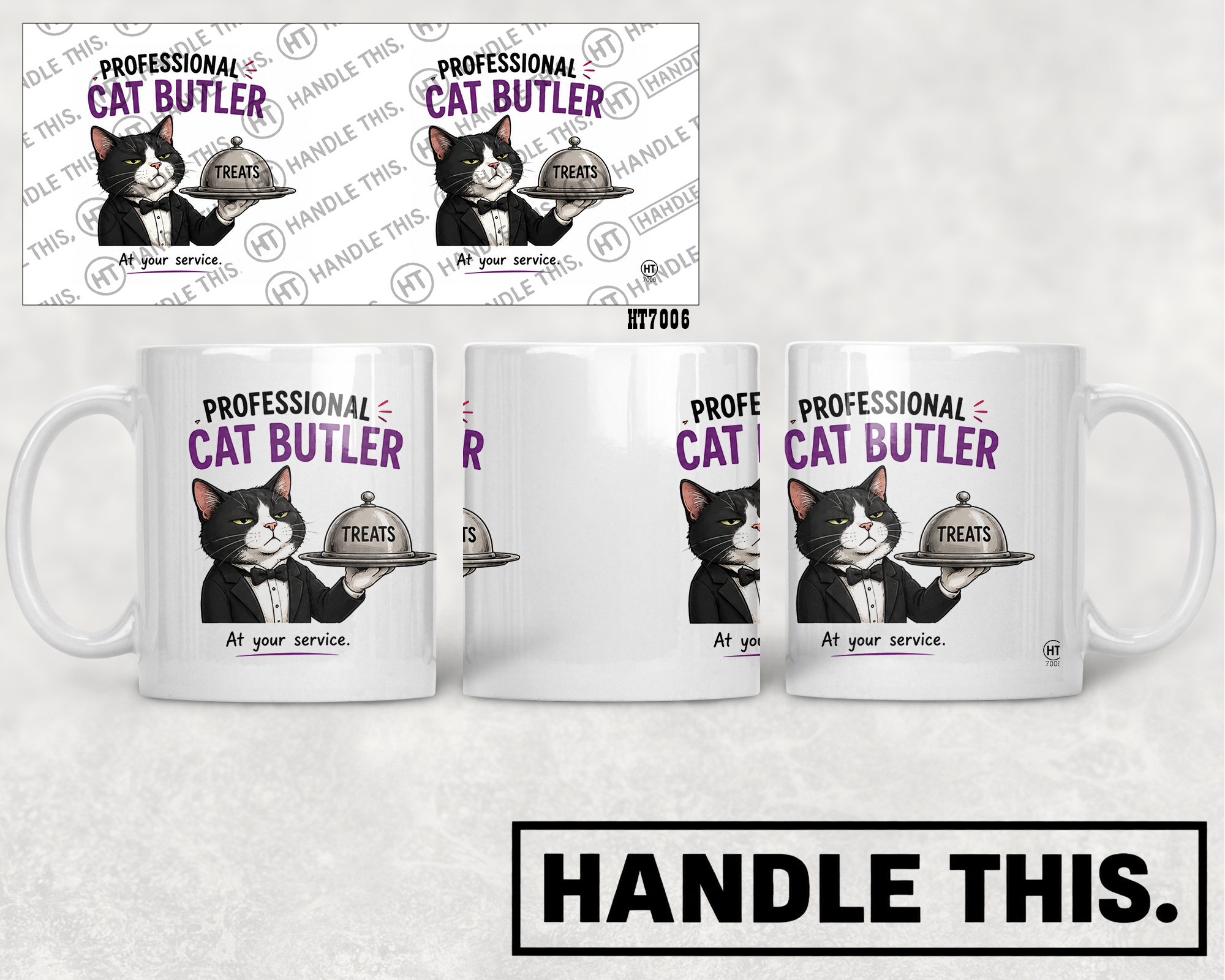 HT7006 Professional Cat Butler mug mockup