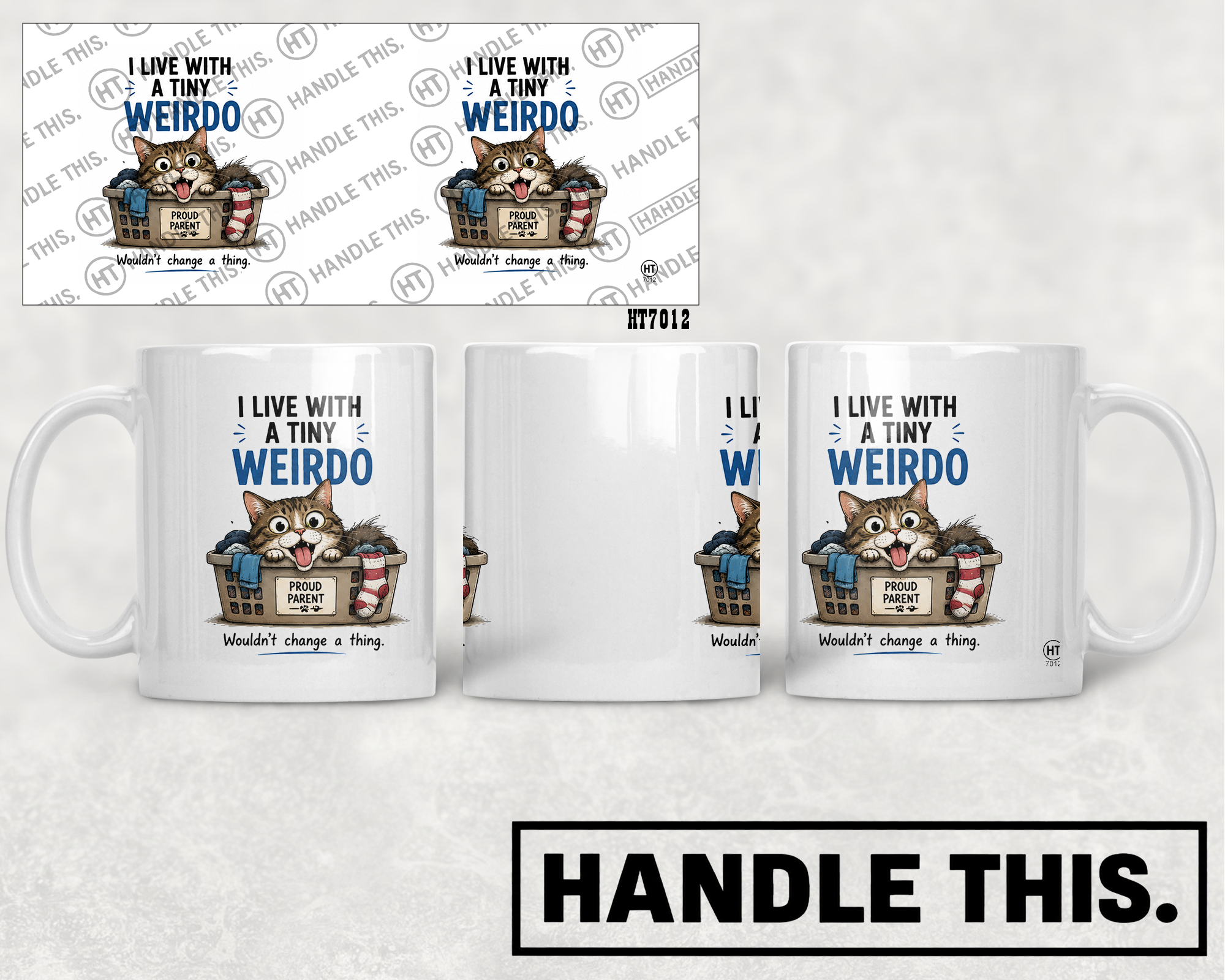 HT7012 I Live With A Tiny Weirdo mug mockup