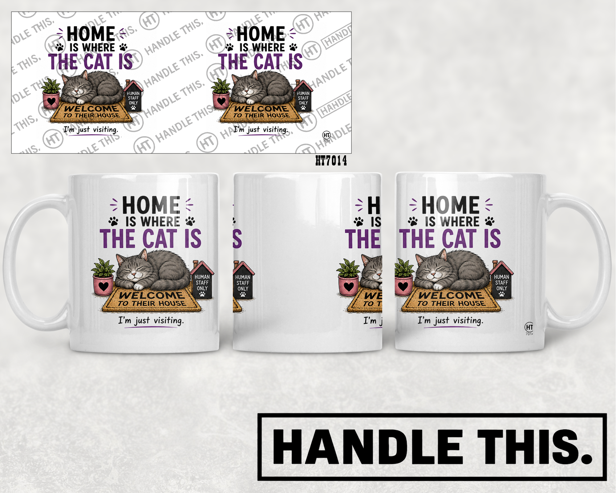 HT7014 Home Is Where The Cat Is mug mockup