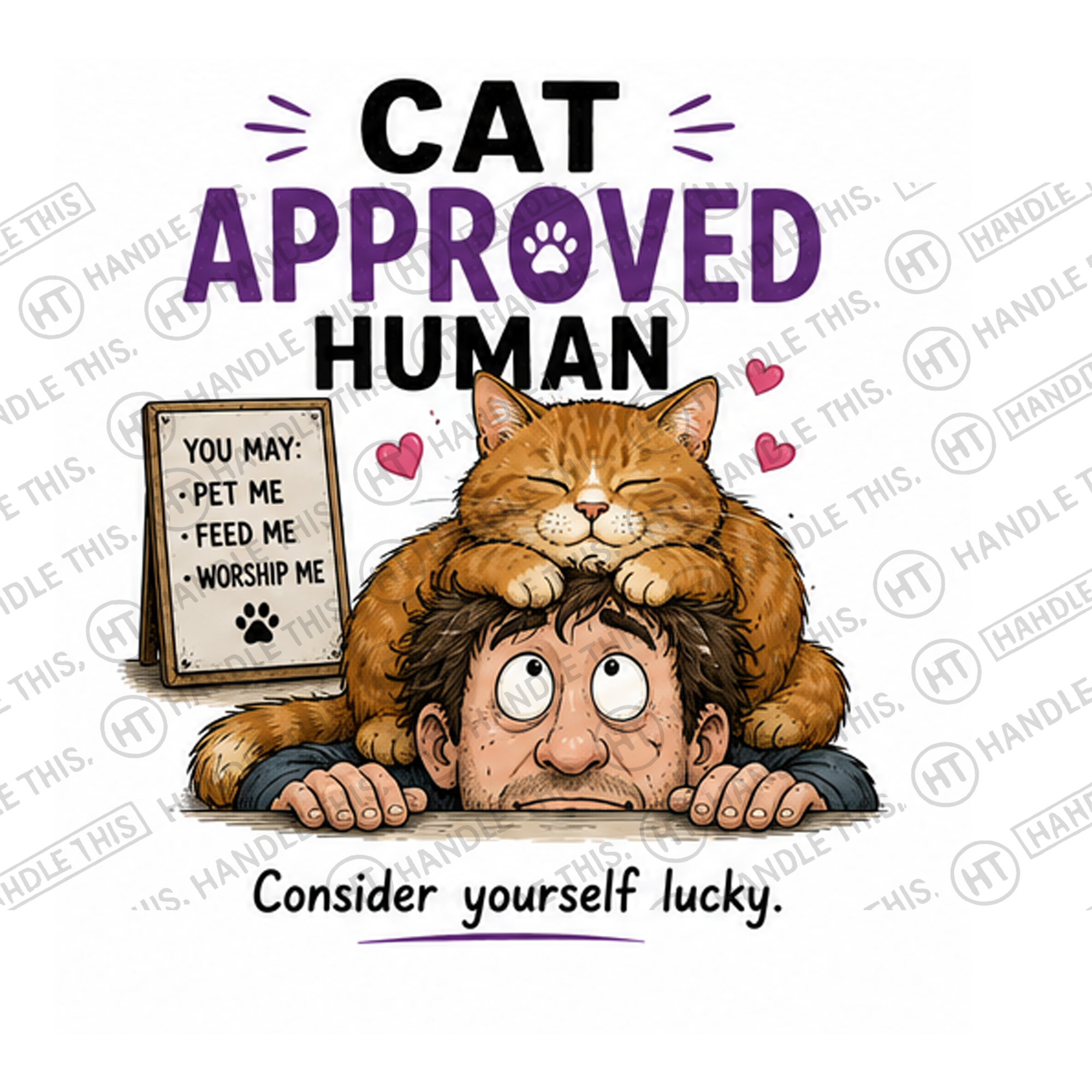 HT7022 Cat Approved Human watermarked artwork