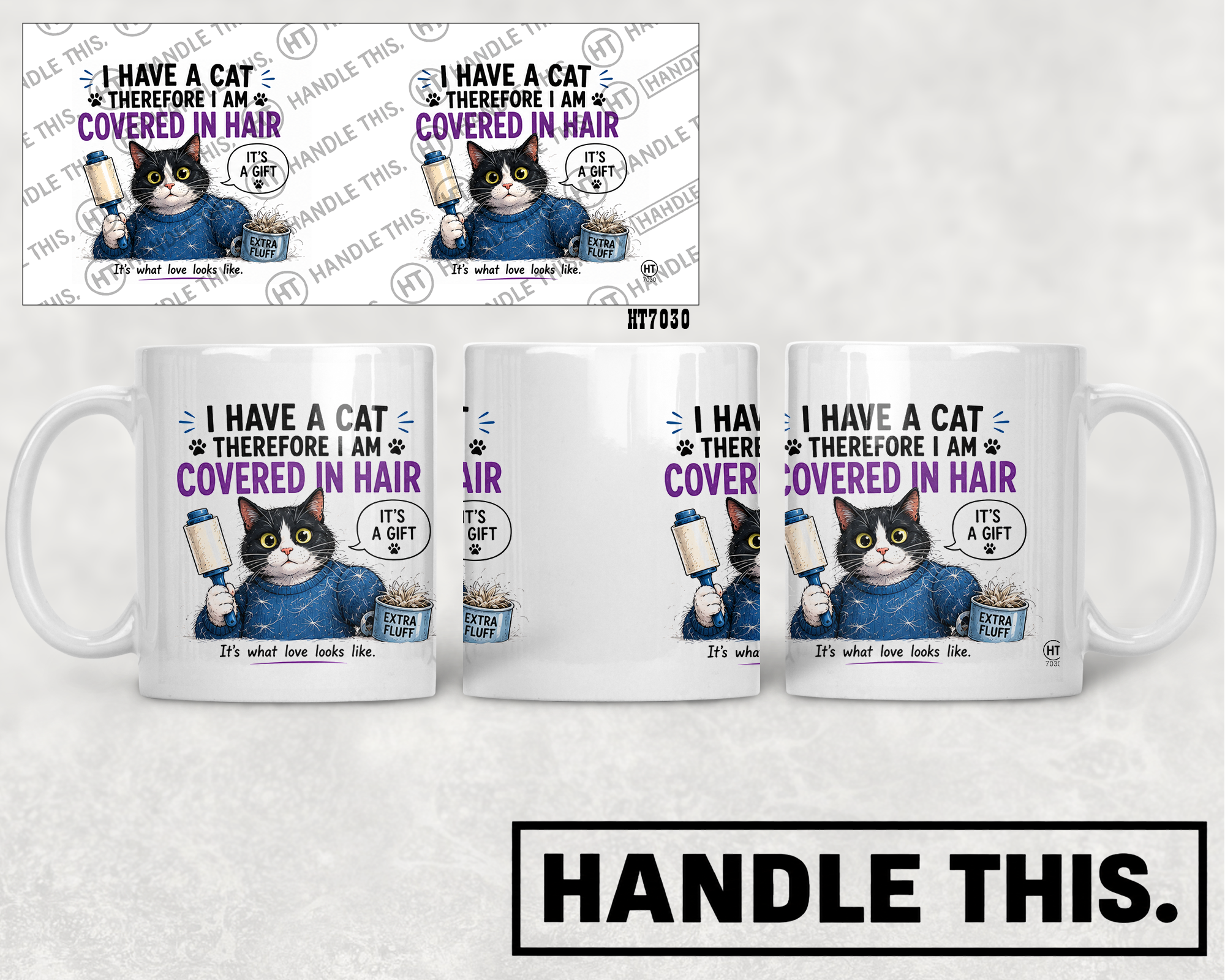 HT7030 I Have A Cat Therefore I Am Covered In Hair mug mockup