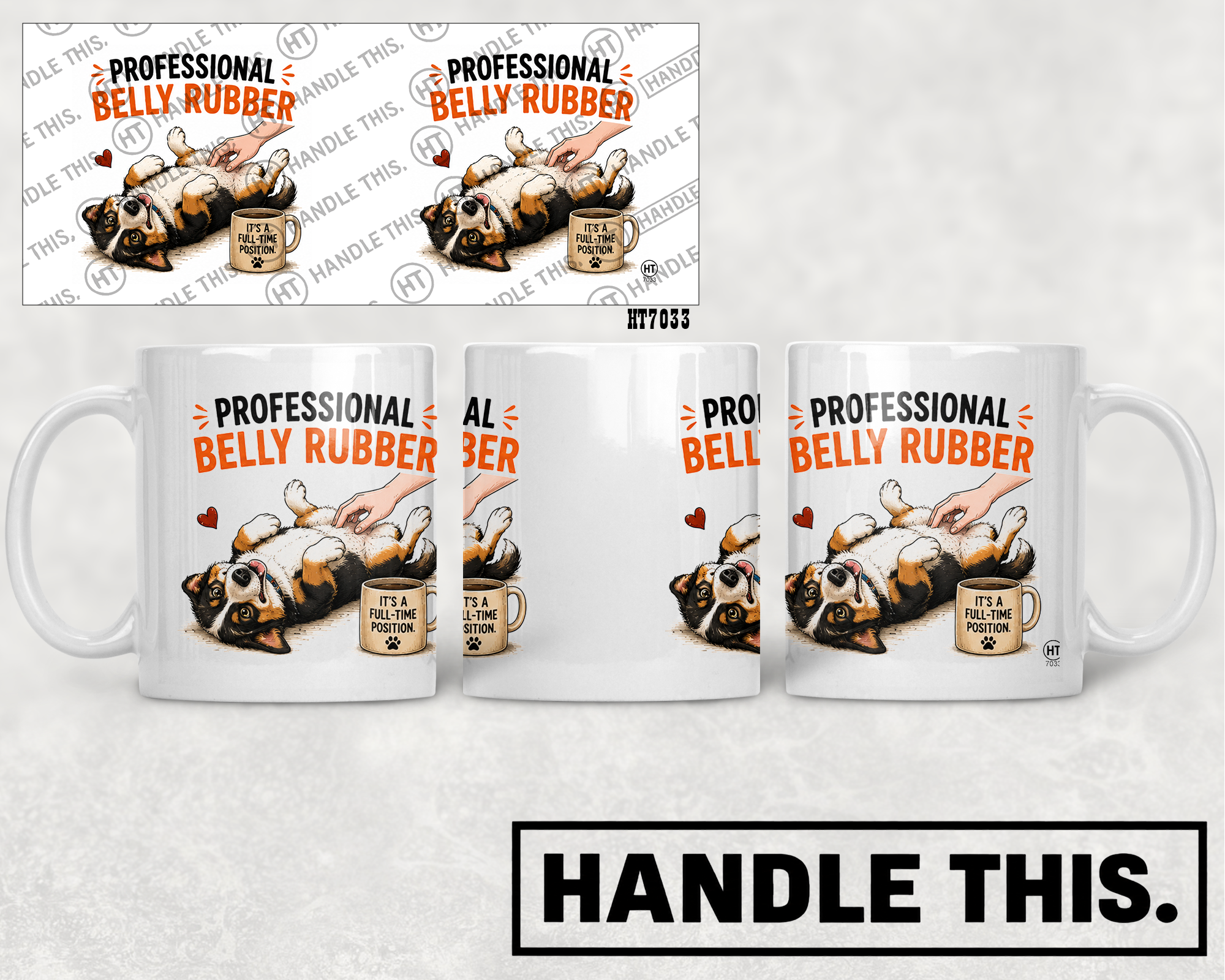 HT7033 Professional Belly Rubber mug mockup