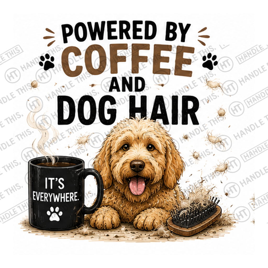 HT7035 Powered By Coffee And Dog Hair watermarked artwork