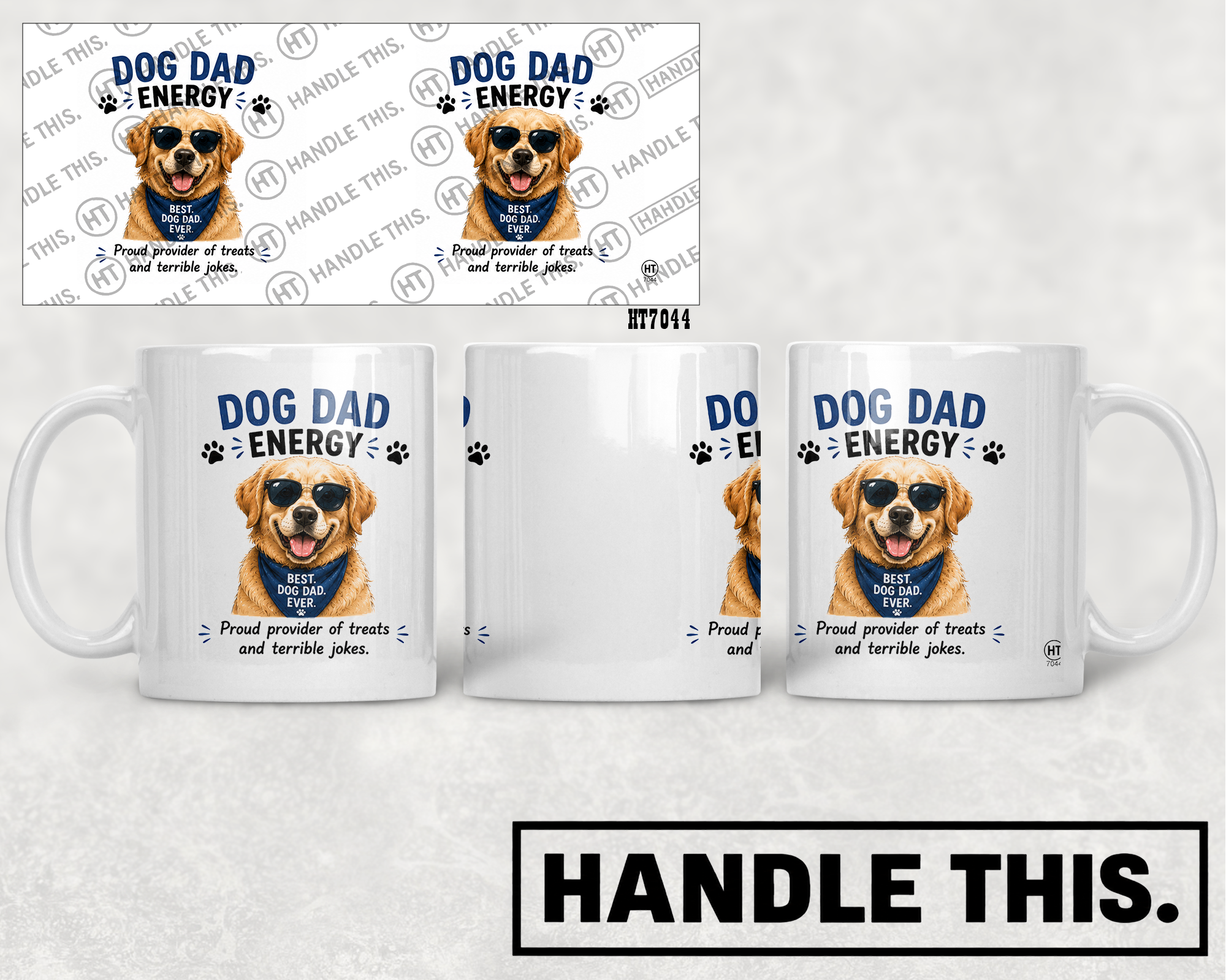 HT7044 Dog Dad Energy mug mockup