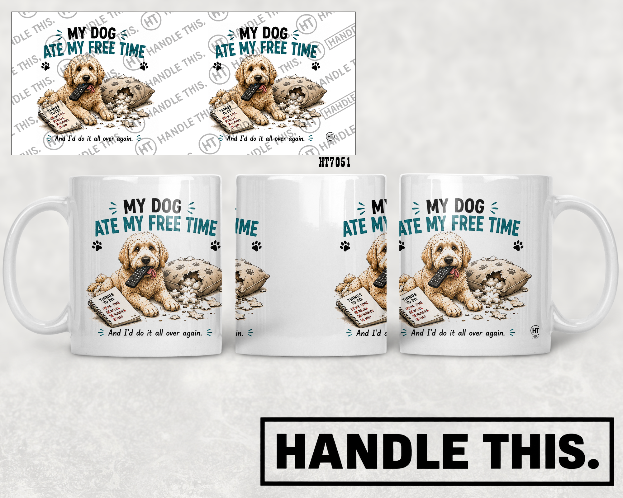 HT7051 My Dog Ate My Free Time mug mockup