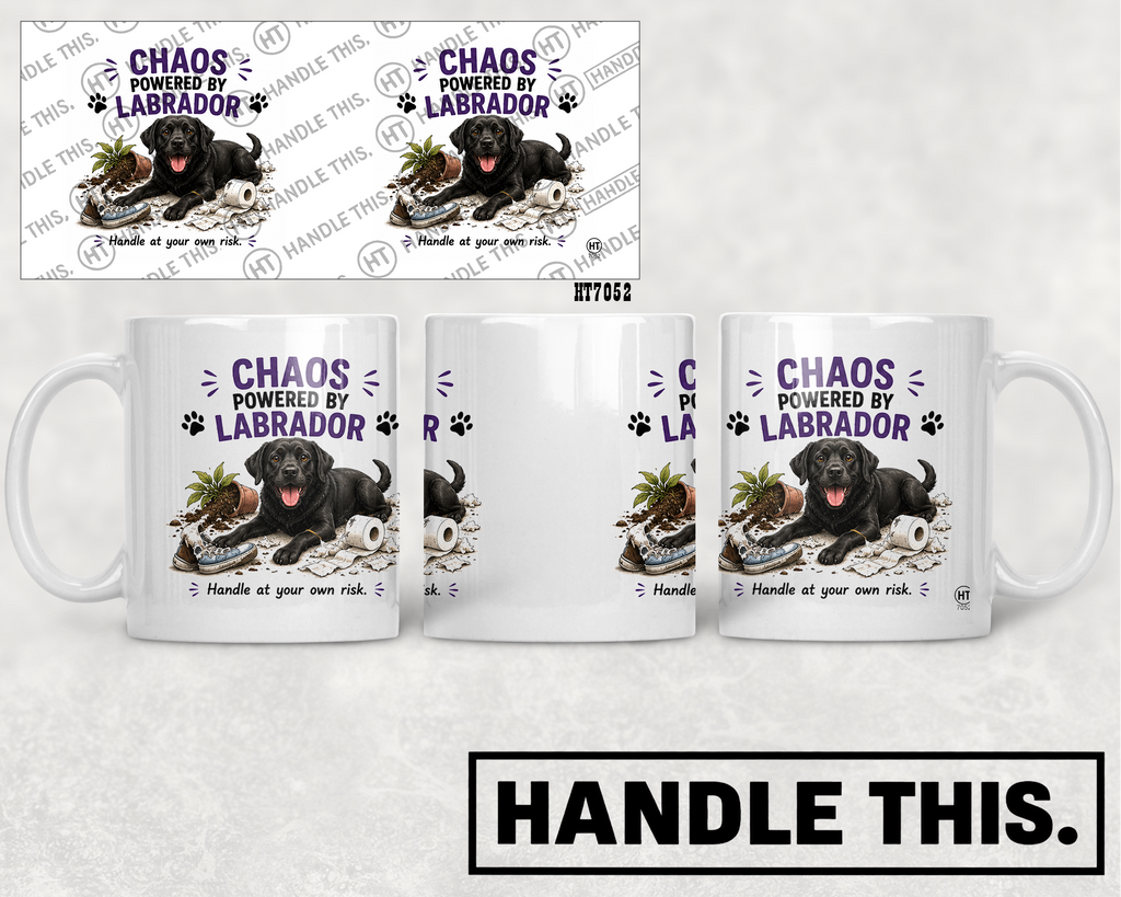 HT7052 Chaos Powered By Labrador mug mockup