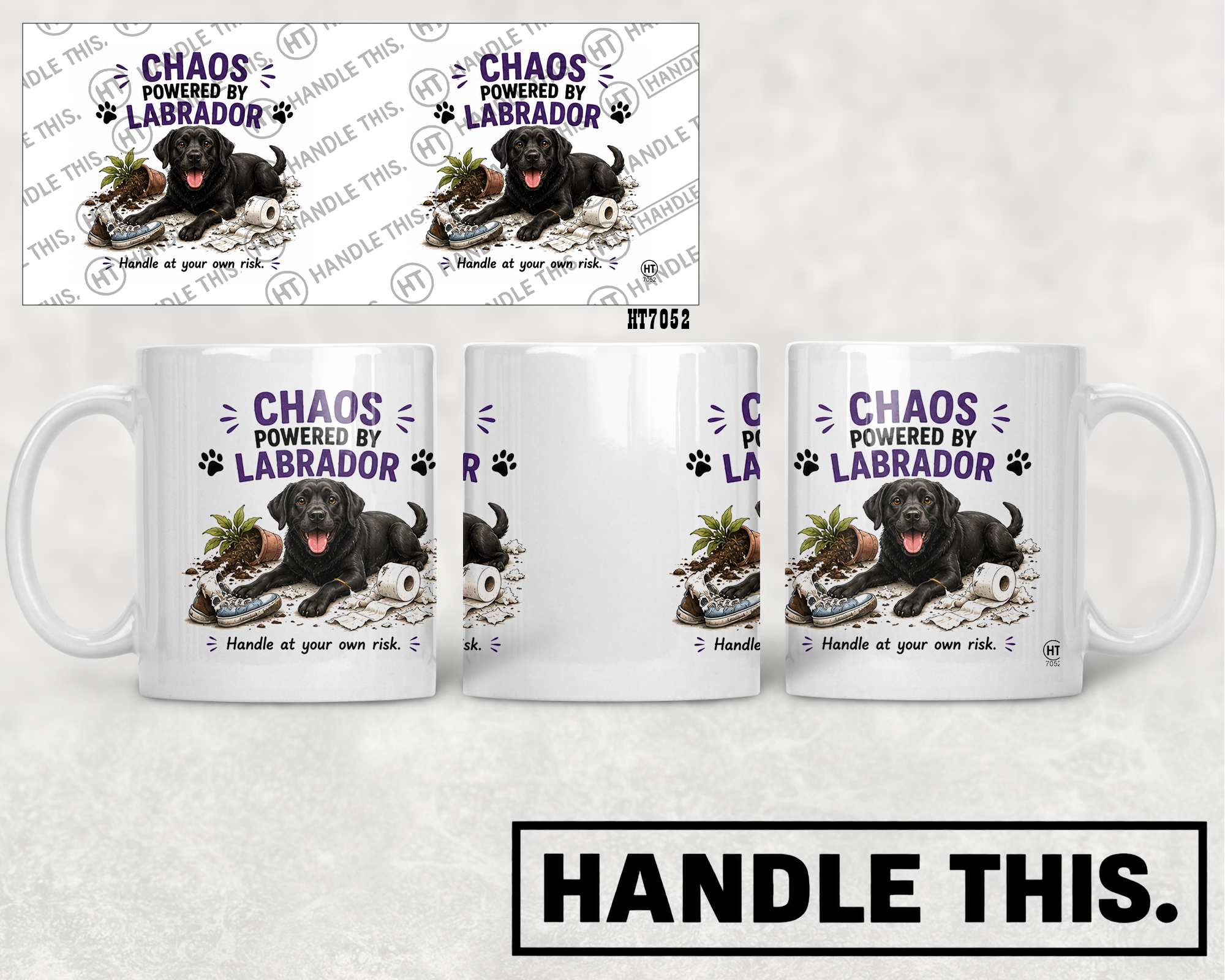 HT7052 Chaos Powered By Labrador mug mockup