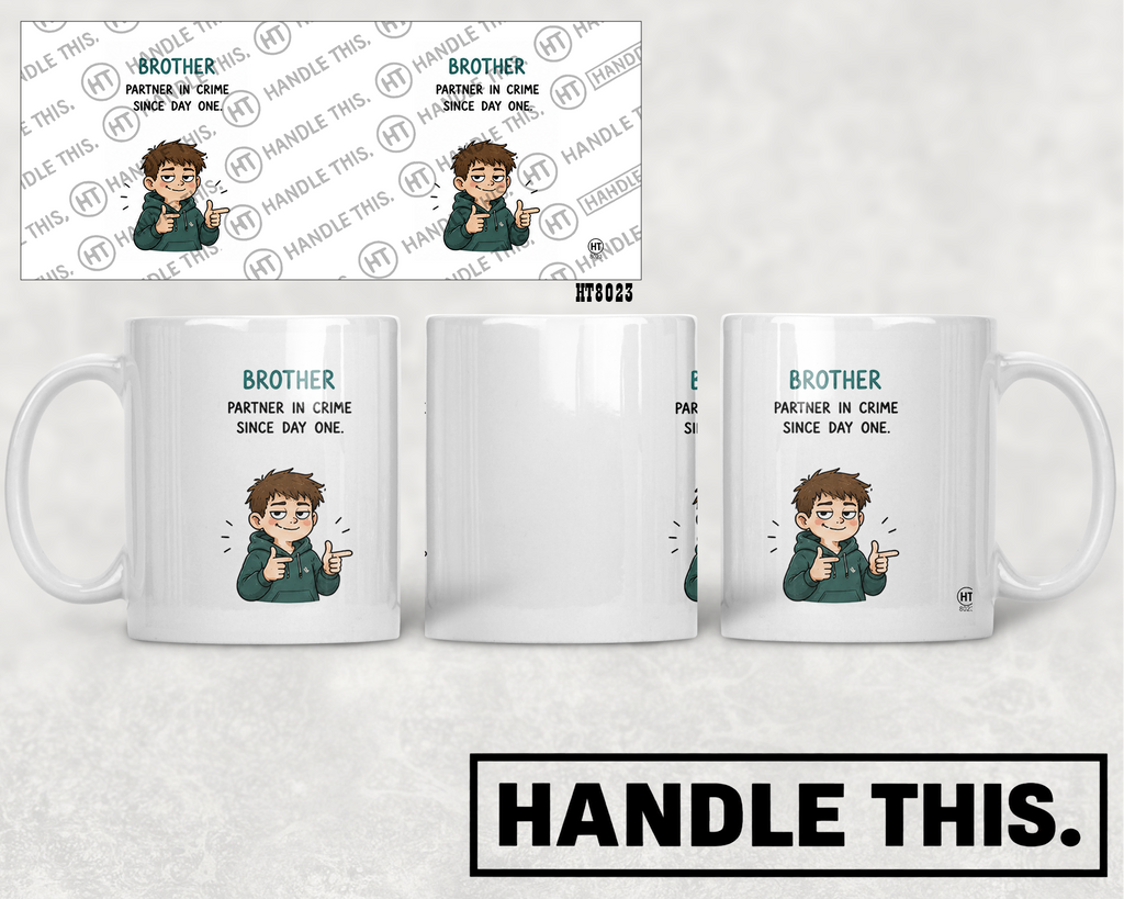 HT8023 Brother Partner in Crime Since Day One mug mockup