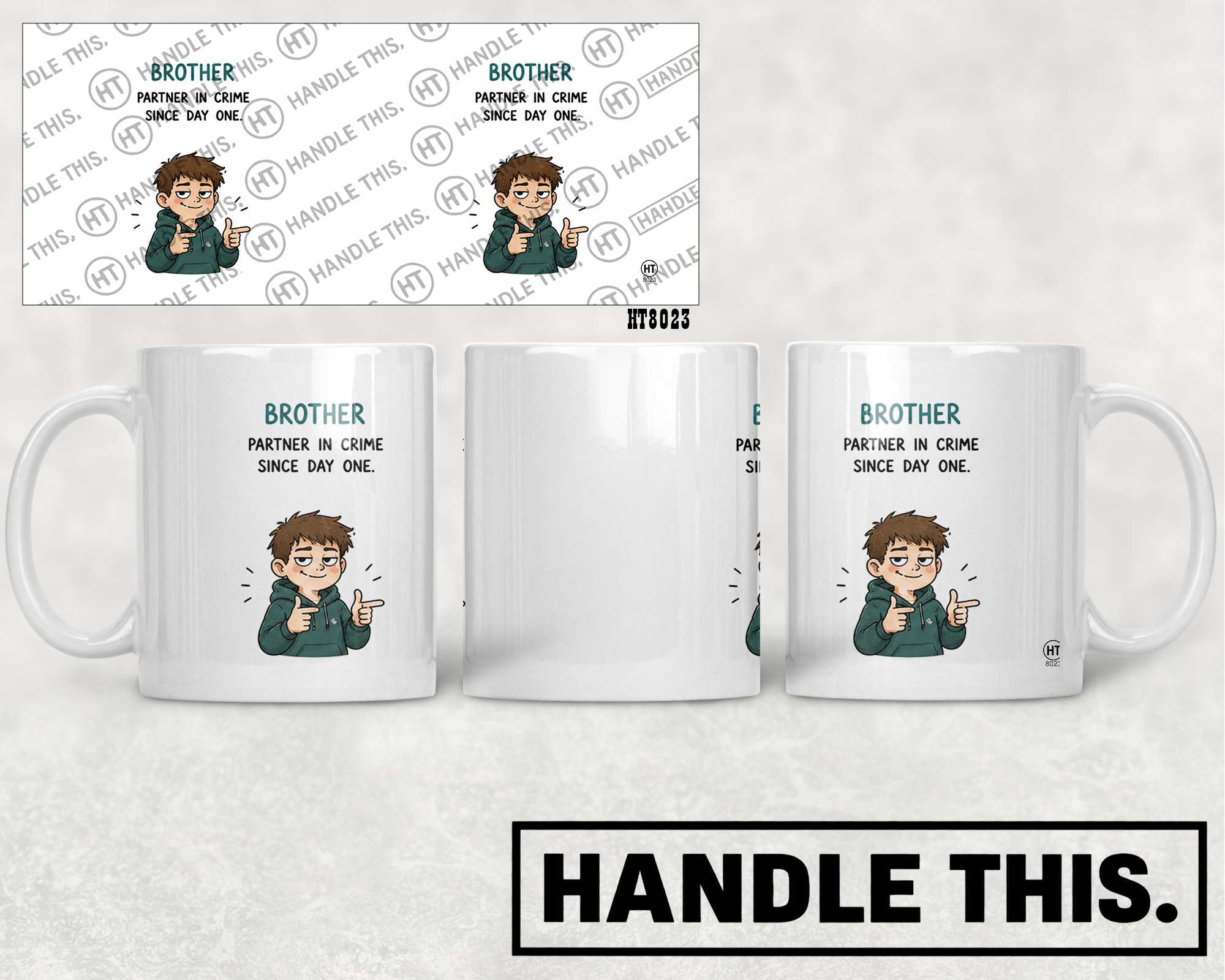 HT8023 Brother Partner in Crime Since Day One mug mockup