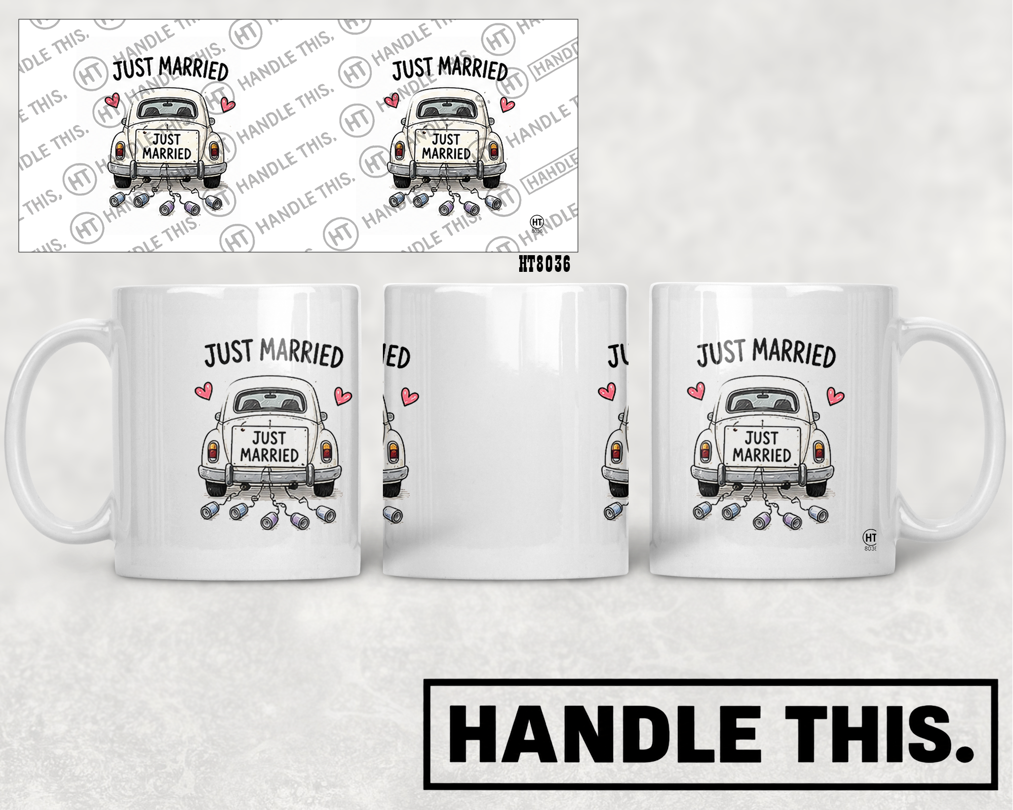 HT8036 Just Married Just O Married mug mockup
