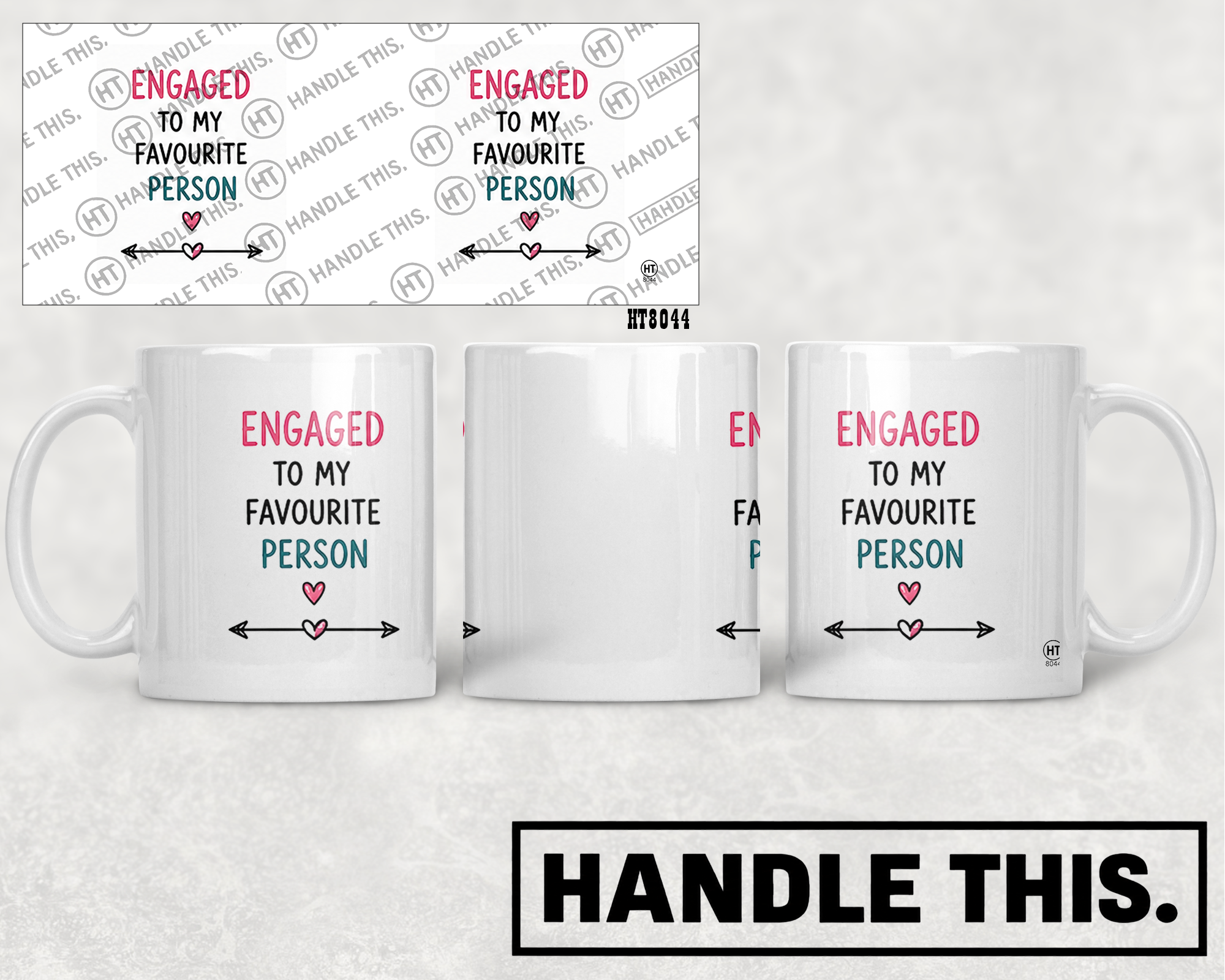 HT8044 Engaged to my favourite person mug mockup