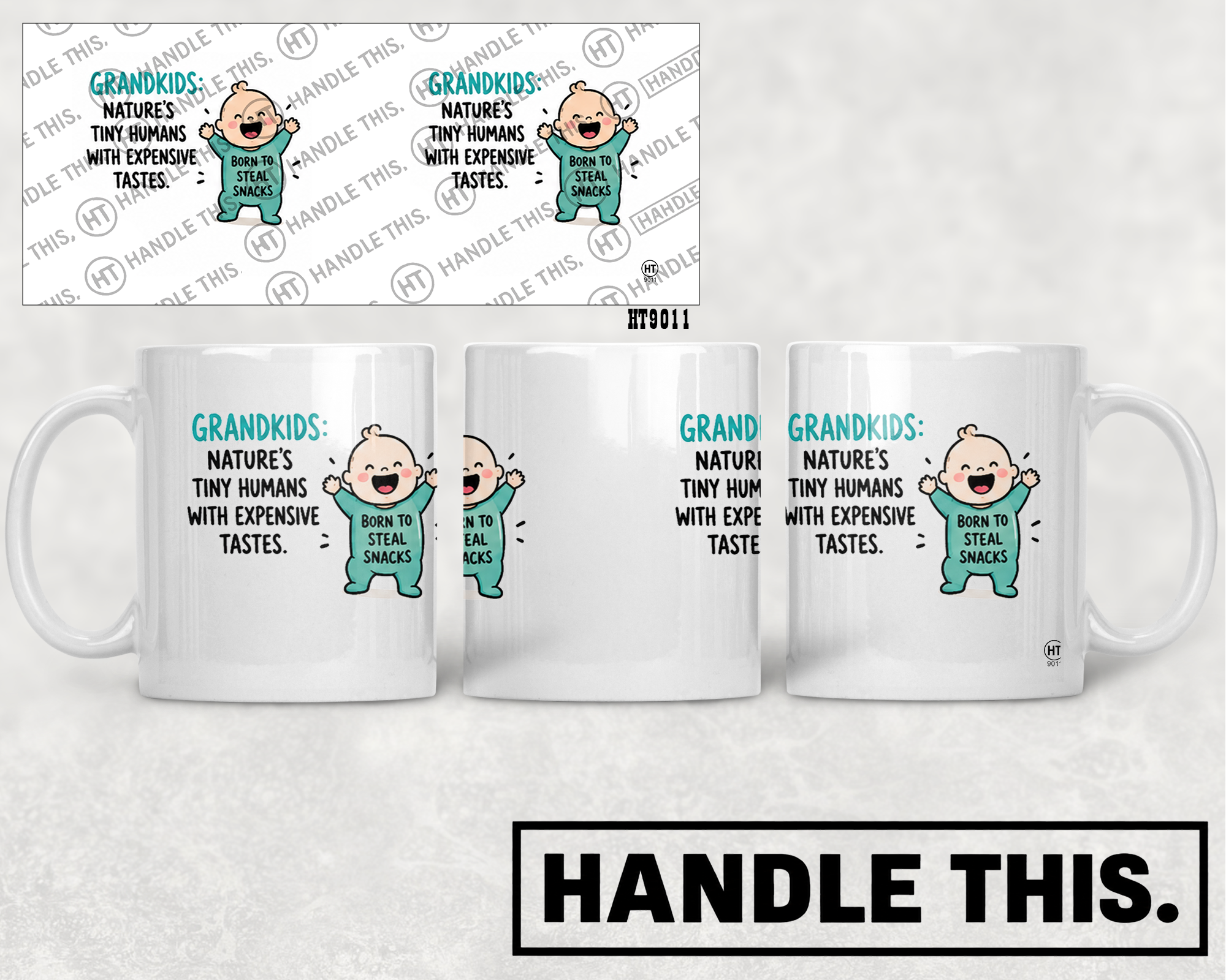 HT9011 Grandkids Nature'S Tiny Humans with Expensive Tastes Born to Steal Snacks mug mockup