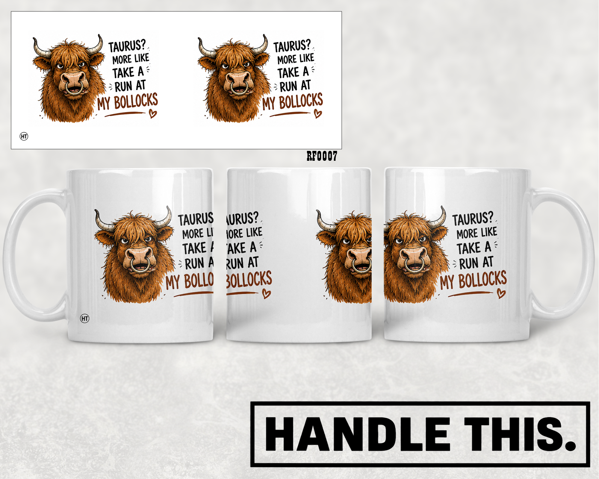 Taurus More Like Take A Run At Bollocks Mug - Funny Rude Gift