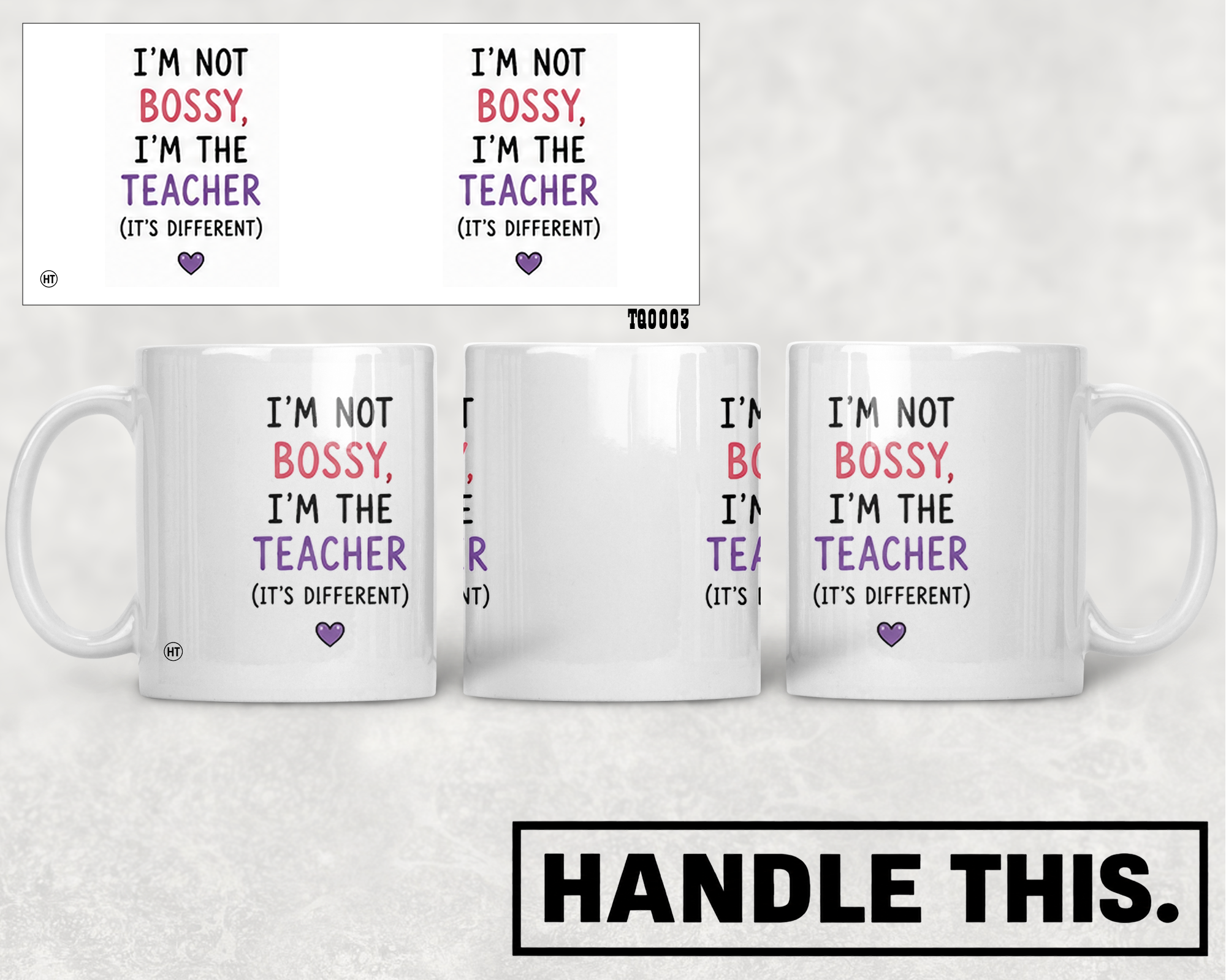 I'm Not Bossy I'm The Teacher It's Different Mug - Office Humour Gift