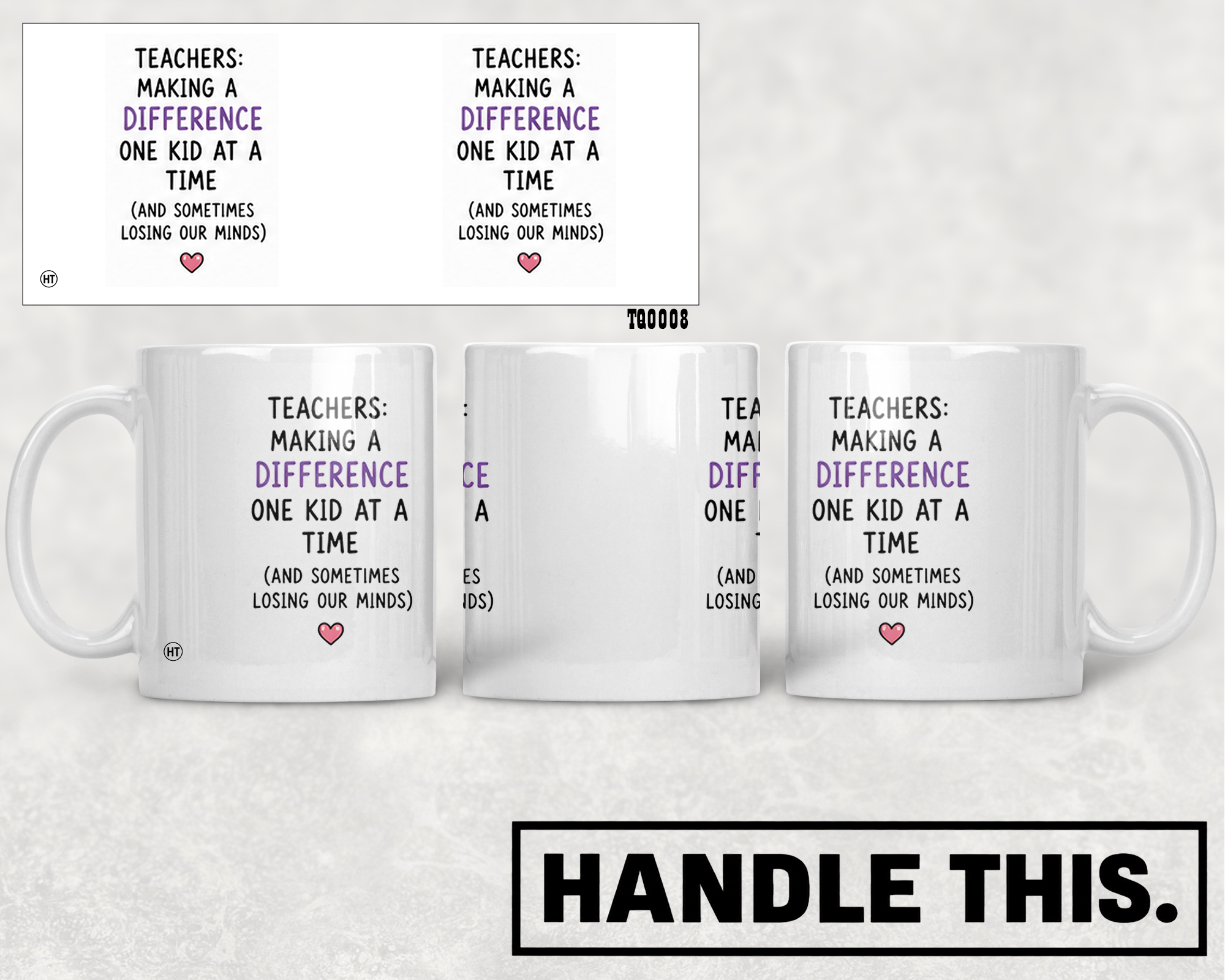Teachers Making A Difference One Kid At A Time Mug - Office Humour Gift