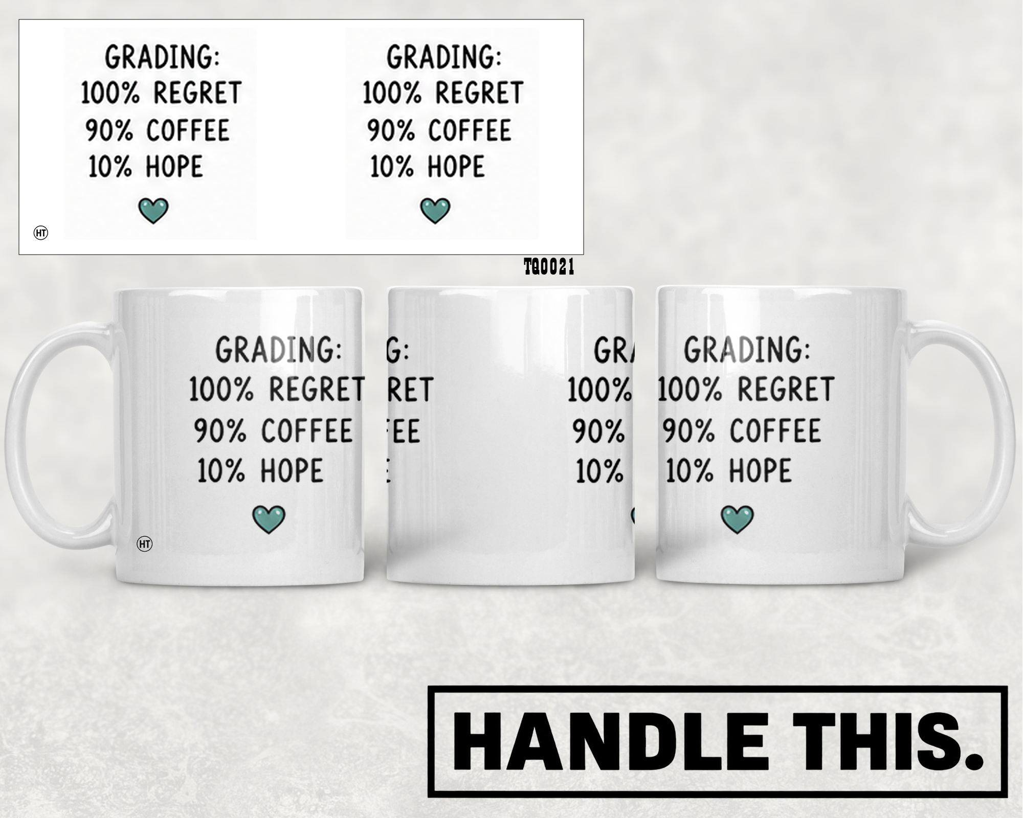 Grading 1000 0 Regret 900 0 Coffee 100 0 Mug - Office Humour Gift