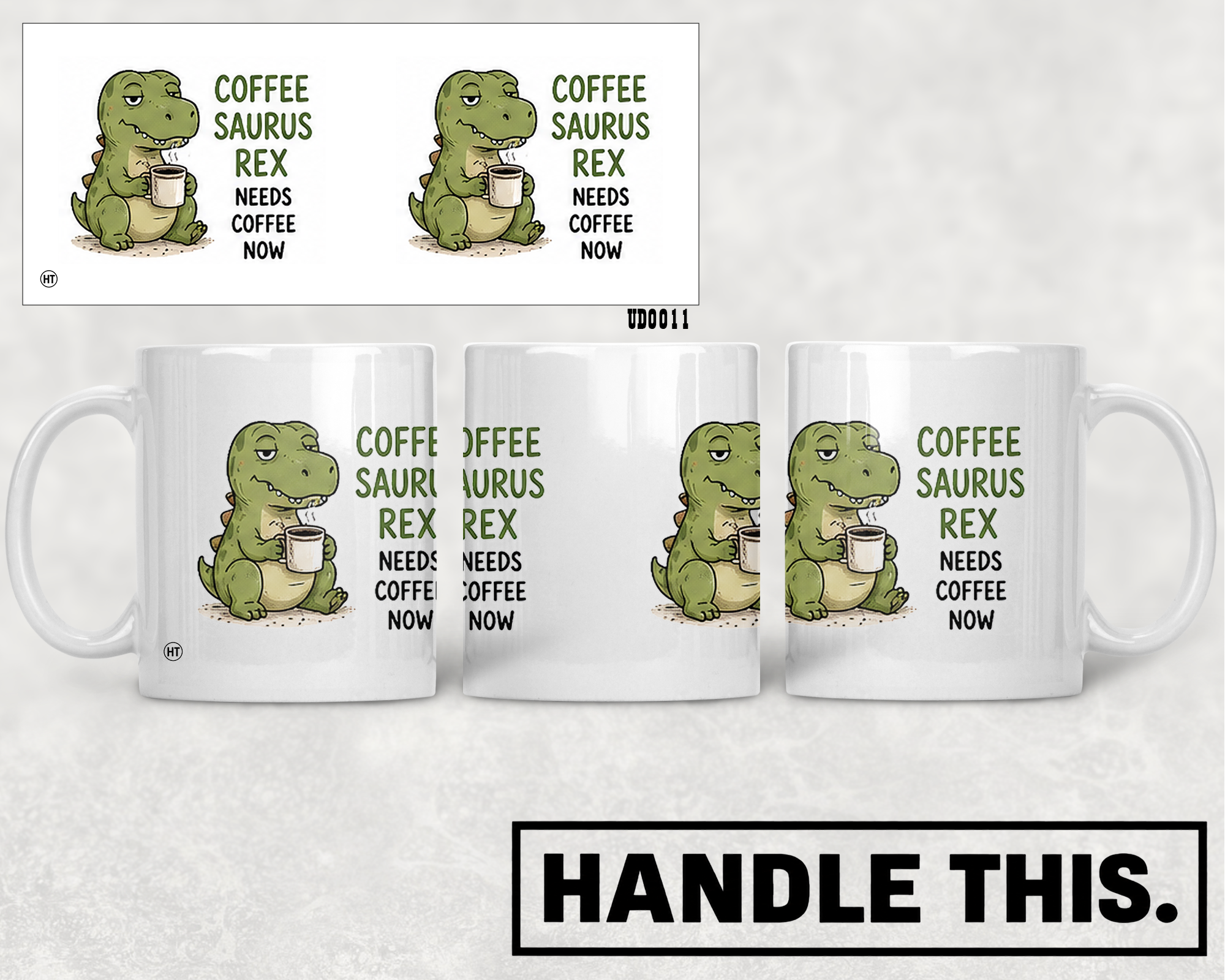 9 Coffee Saurus Rex Needs Coffee Now Mug - Cute Gift