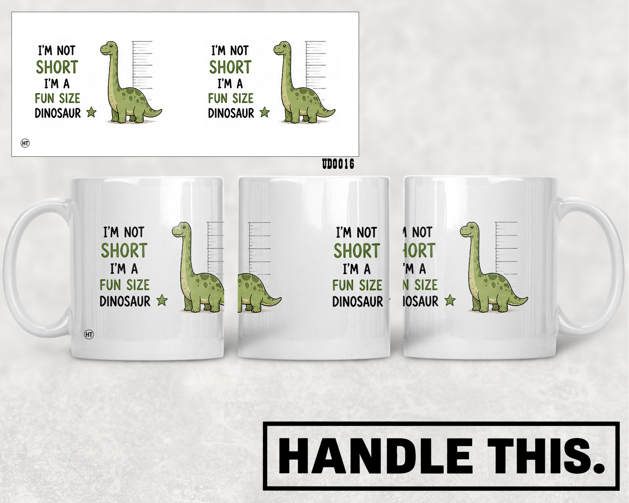 I'm Not Short I'm A Fun Size Dinosaur Mug - Cute Gift