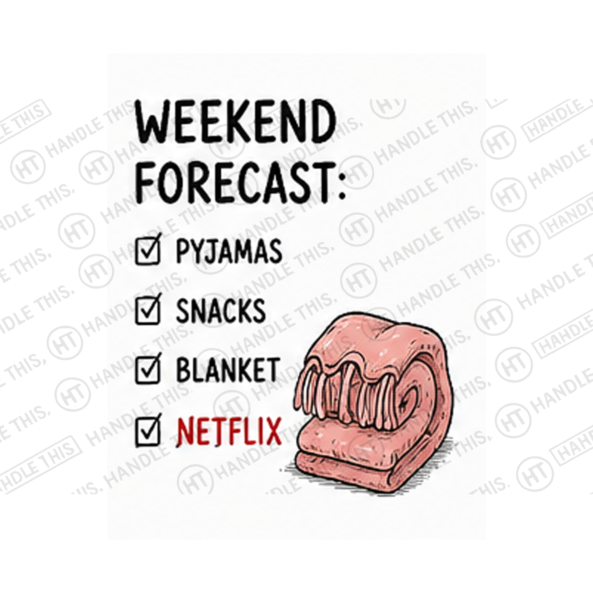 Weekend Forecast Pyjamas Snacks Blanket Netflix Mug - Funny Couple Gift