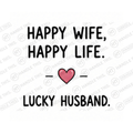 Happy Wife Happy Life Lucky Husband Mug - Funny Couple Gift
