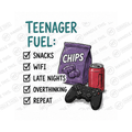 Teenager Fuel Snacks Wifi Late Nights Overthinking Repeat Mug - Funny Gift