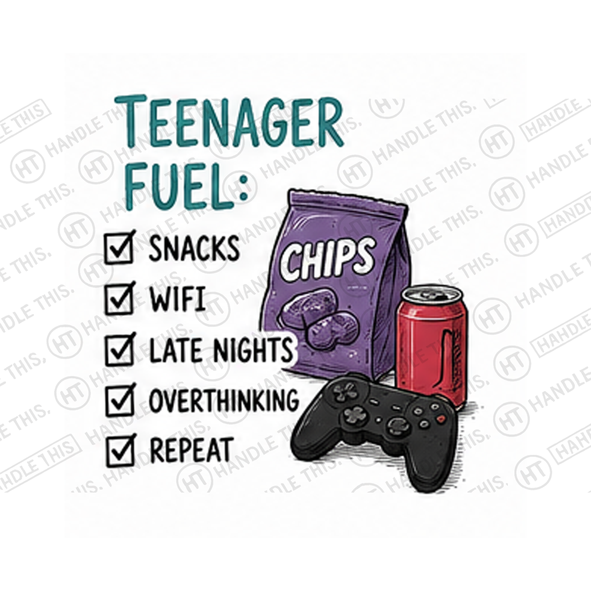 Teenager Fuel Snacks Wifi Late Nights Overthinking Repeat Mug - Funny Gift