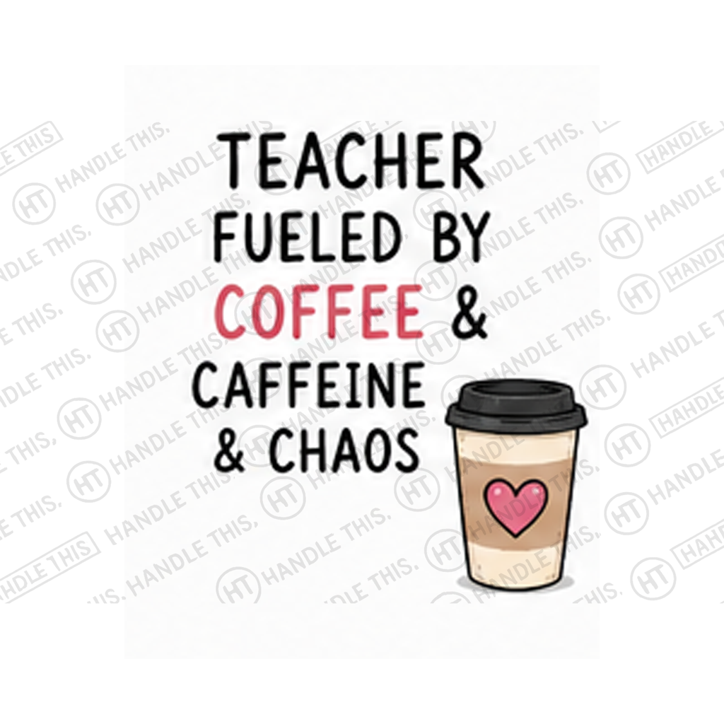 Teacher Fueled By Coffee Caffeine Chaos Mug - Office Humour Gift