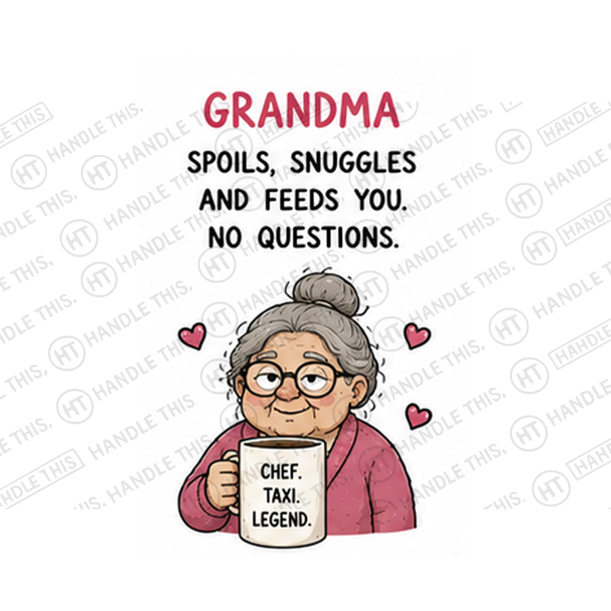 Grandma Spoils Snuggles And Feeds You No Questions Chef Mug - Family Gift