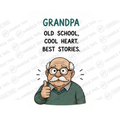 Grandpa Old School Cool Heart Best Stories Mug - Family Gift